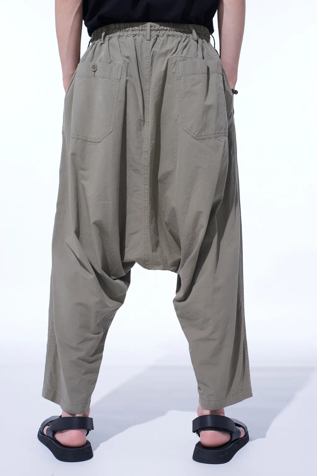 Brushed Washer Finish Broad Sarouel Pants
