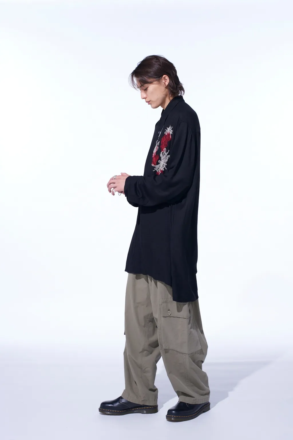Brushed Washer Finish Broad Cargo Pants