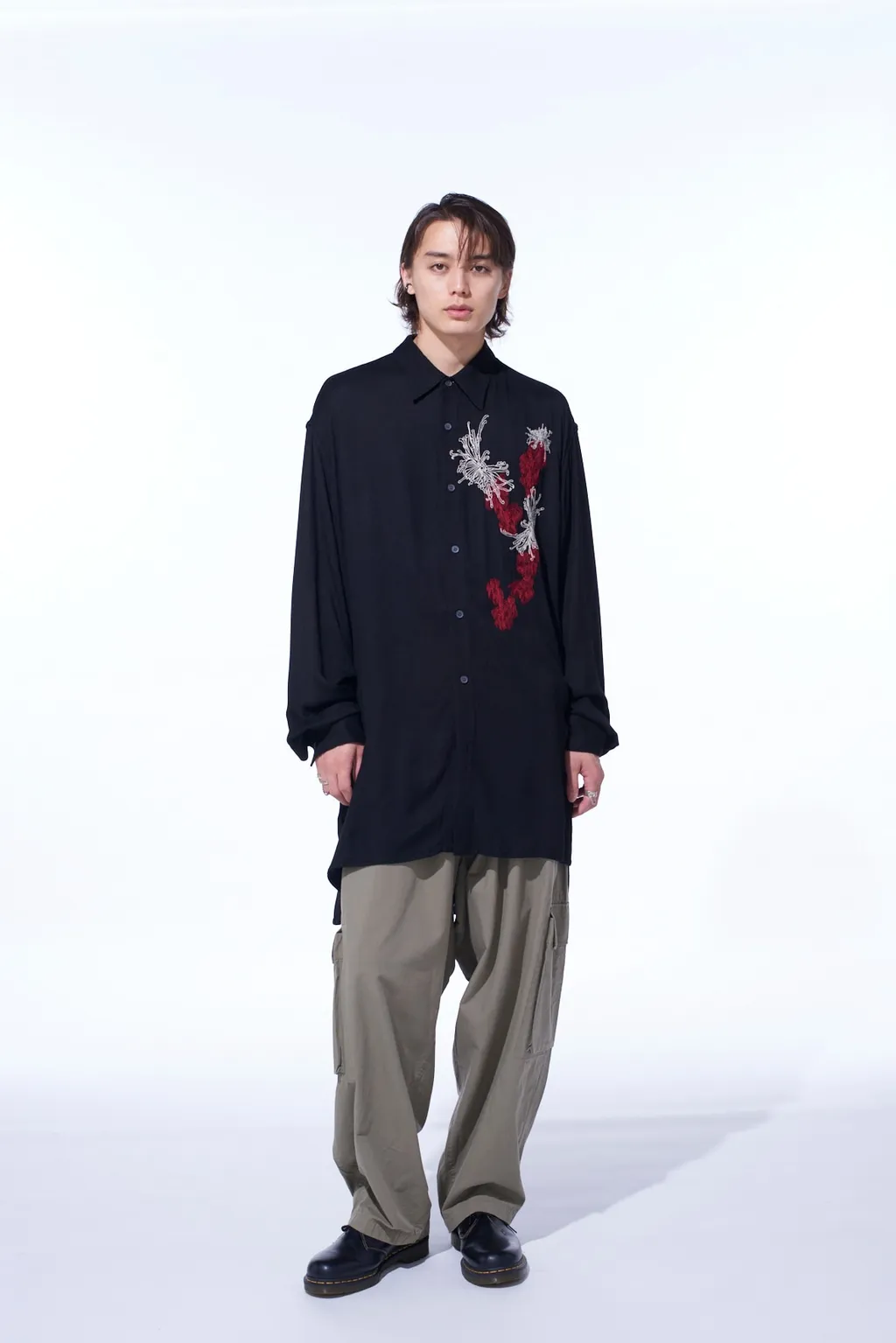 Brushed Washer Finish Broad Cargo Pants