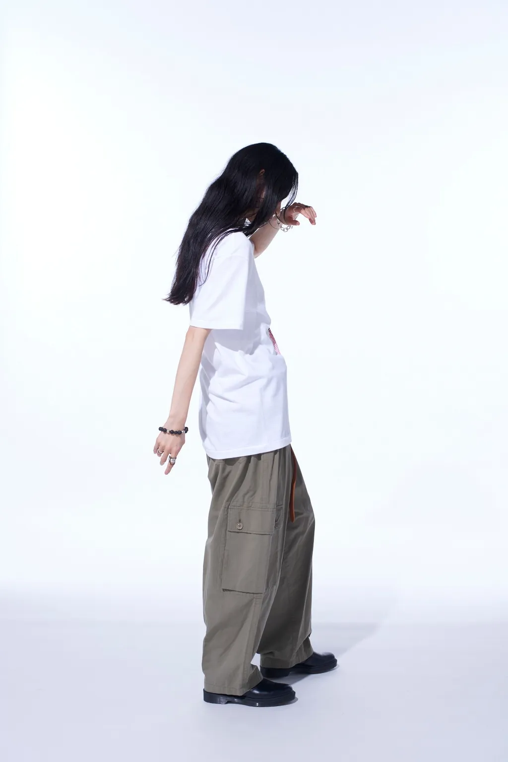 Brushed Washer Finish Broad Cargo Pants