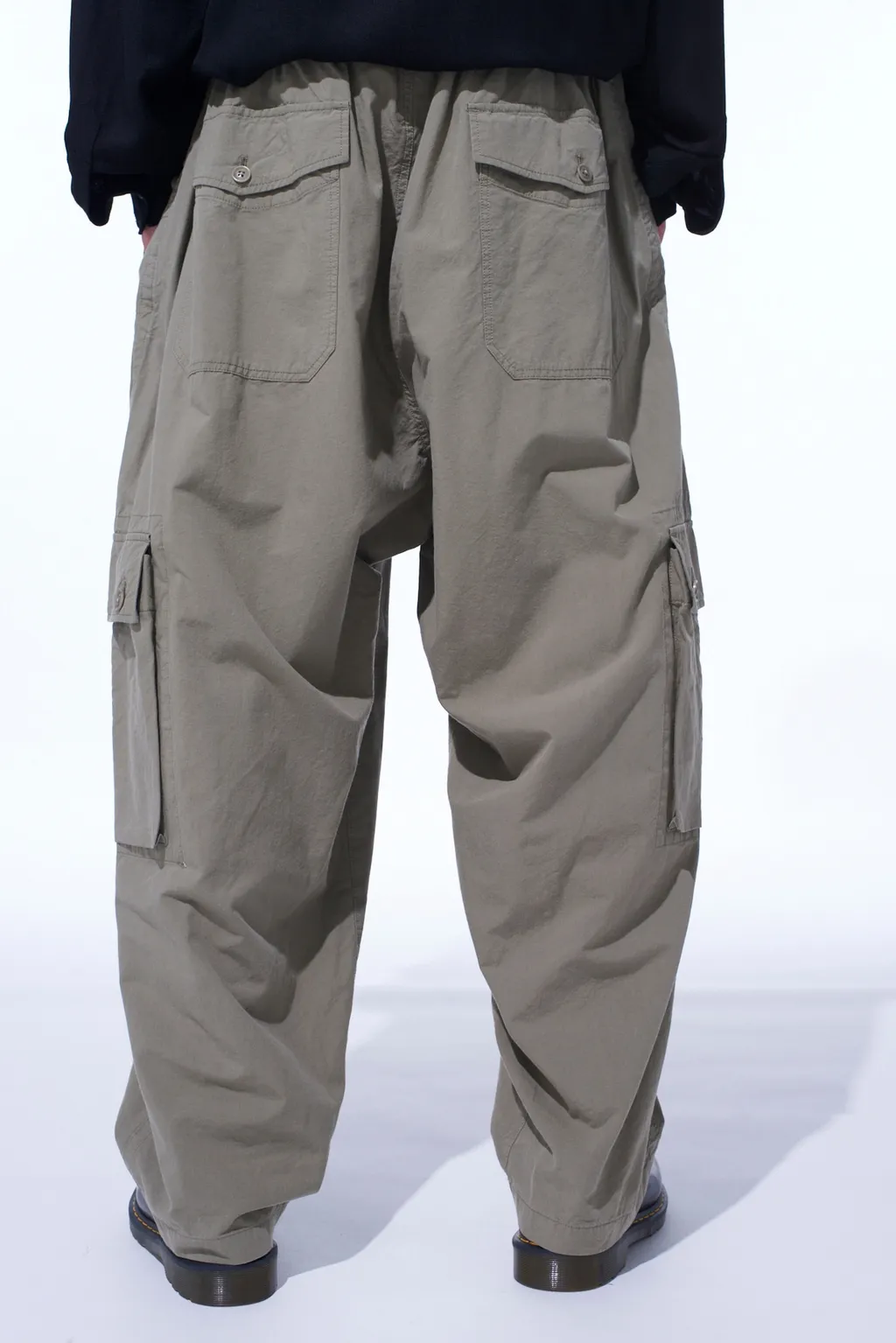 Brushed Washer Finish Broad Cargo Pants