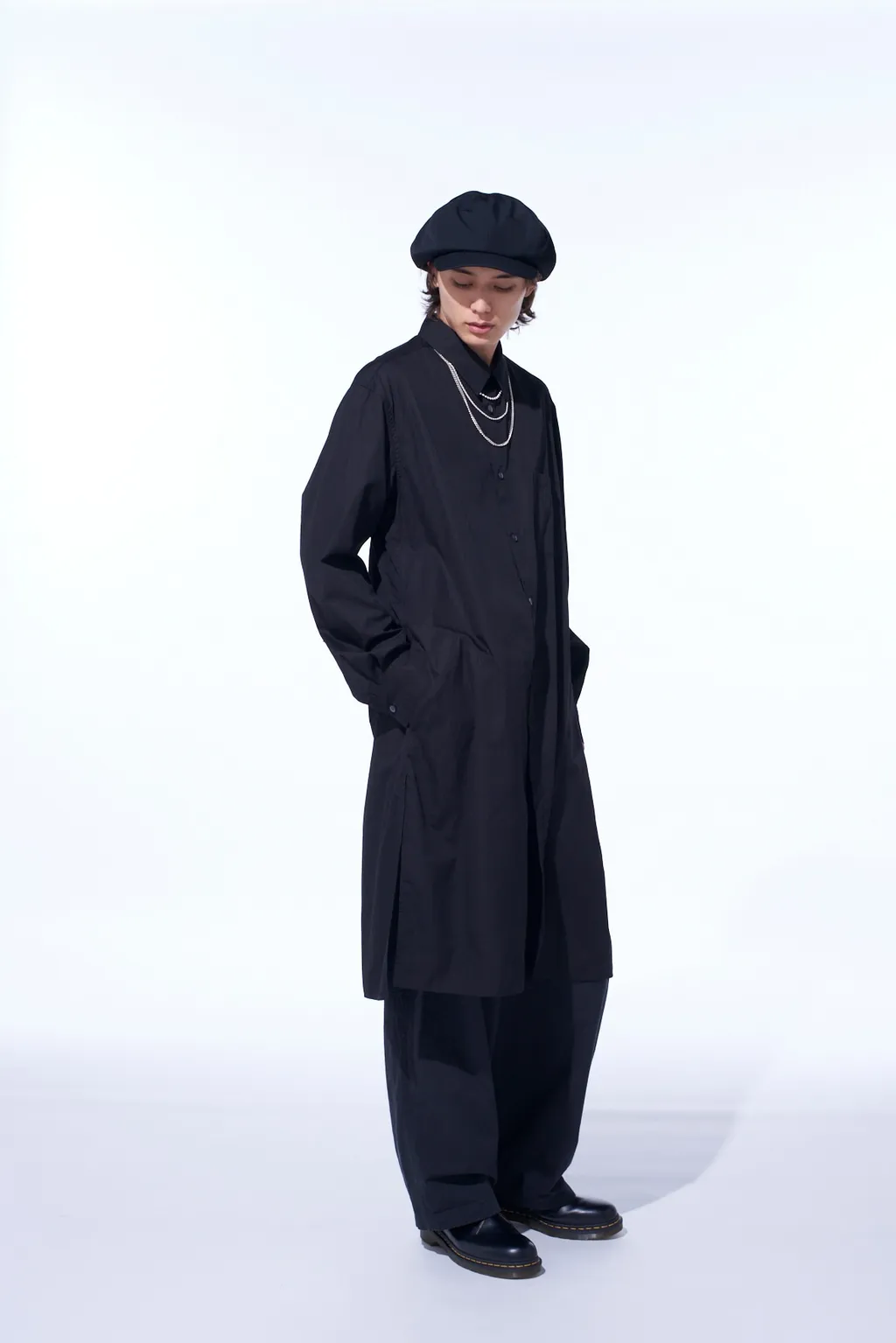 Brushed Washer Finish Broad 5Pocket Wide Pants