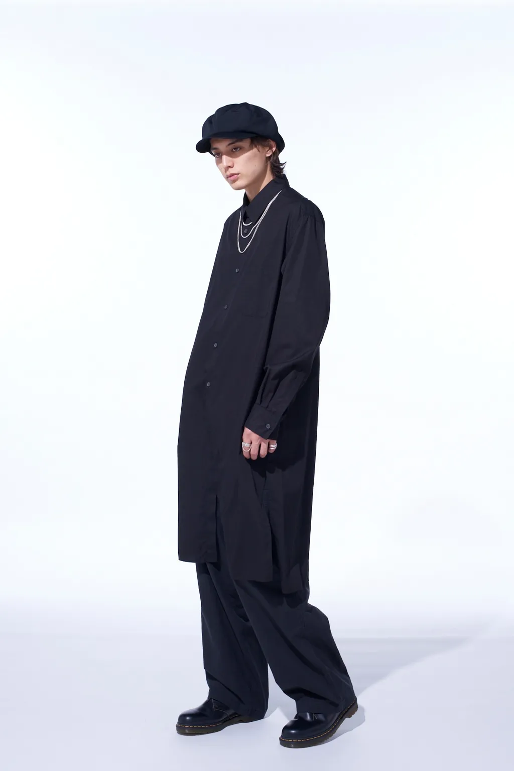 Brushed Washer Finish Broad 5Pocket Wide Pants