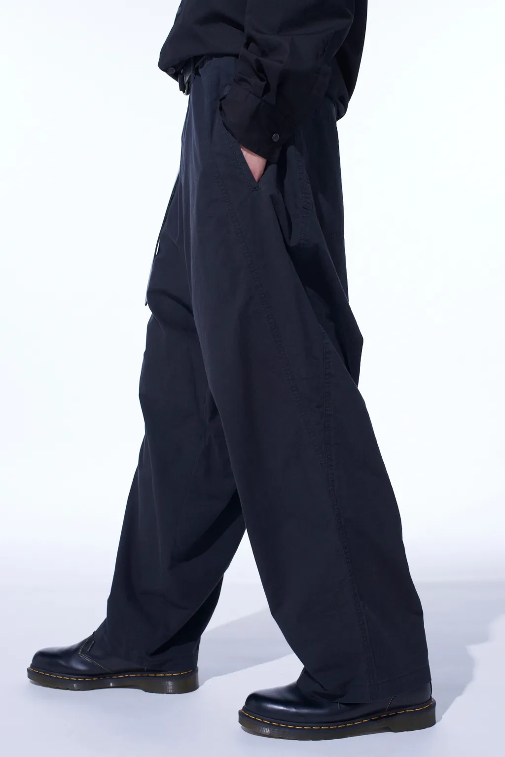 Brushed Washer Finish Broad 5Pocket Wide Pants