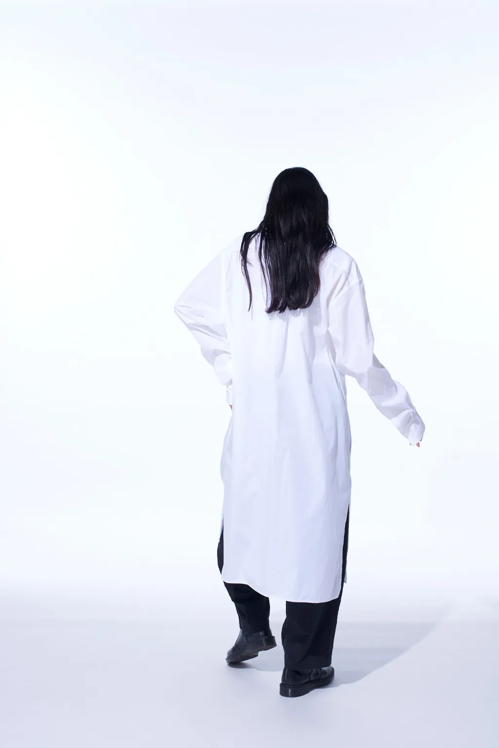 Cotton Broad Regular Collar Long Shirt