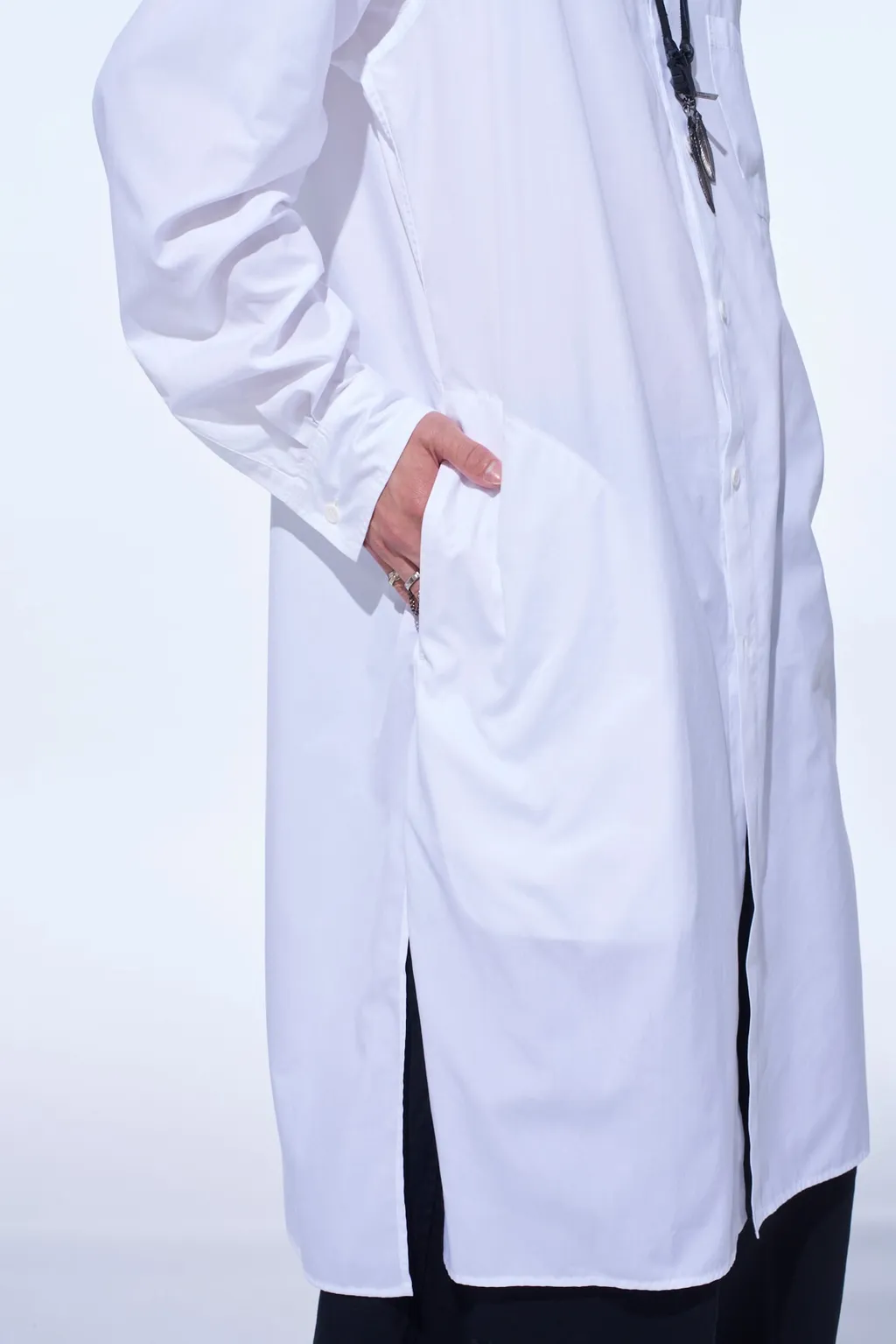 Cotton Broad Regular Collar Long Shirt