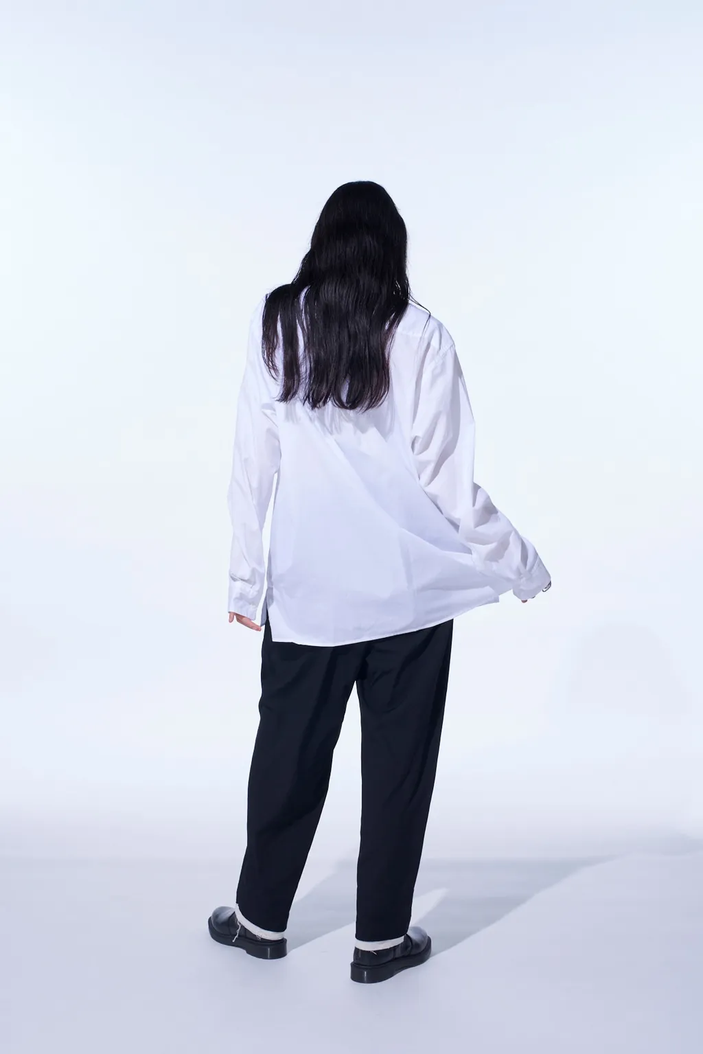 Cotton Broad Loose-Fit Open Collar Shirt
