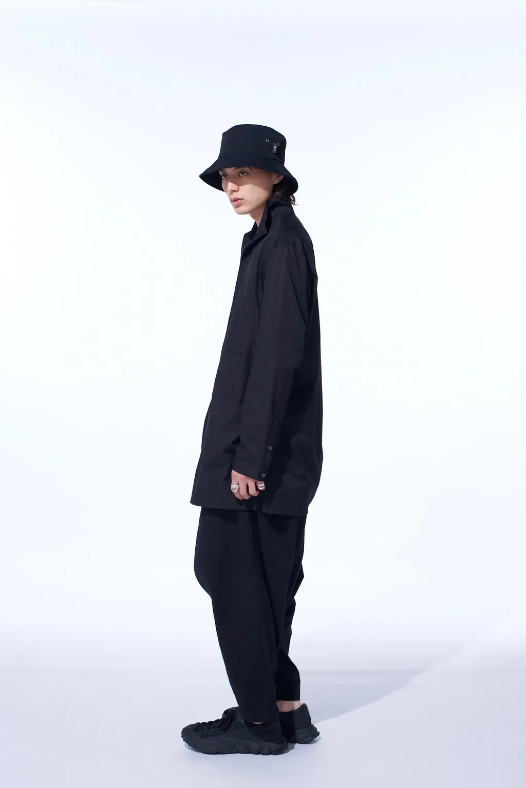 Cotton Broad Stand Collar Zipper Shirt
