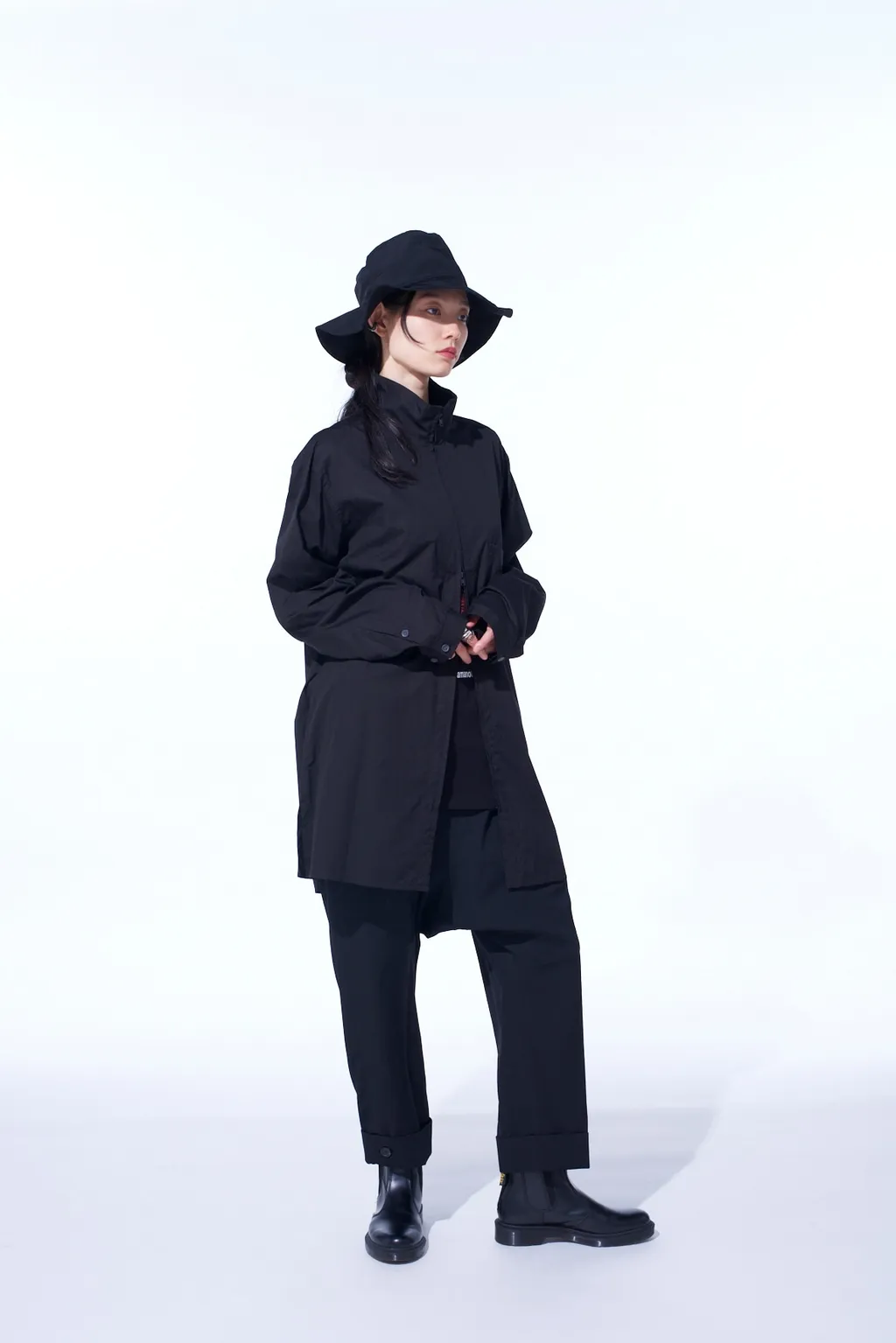 Cotton Broad Stand Collar Zipper Shirt