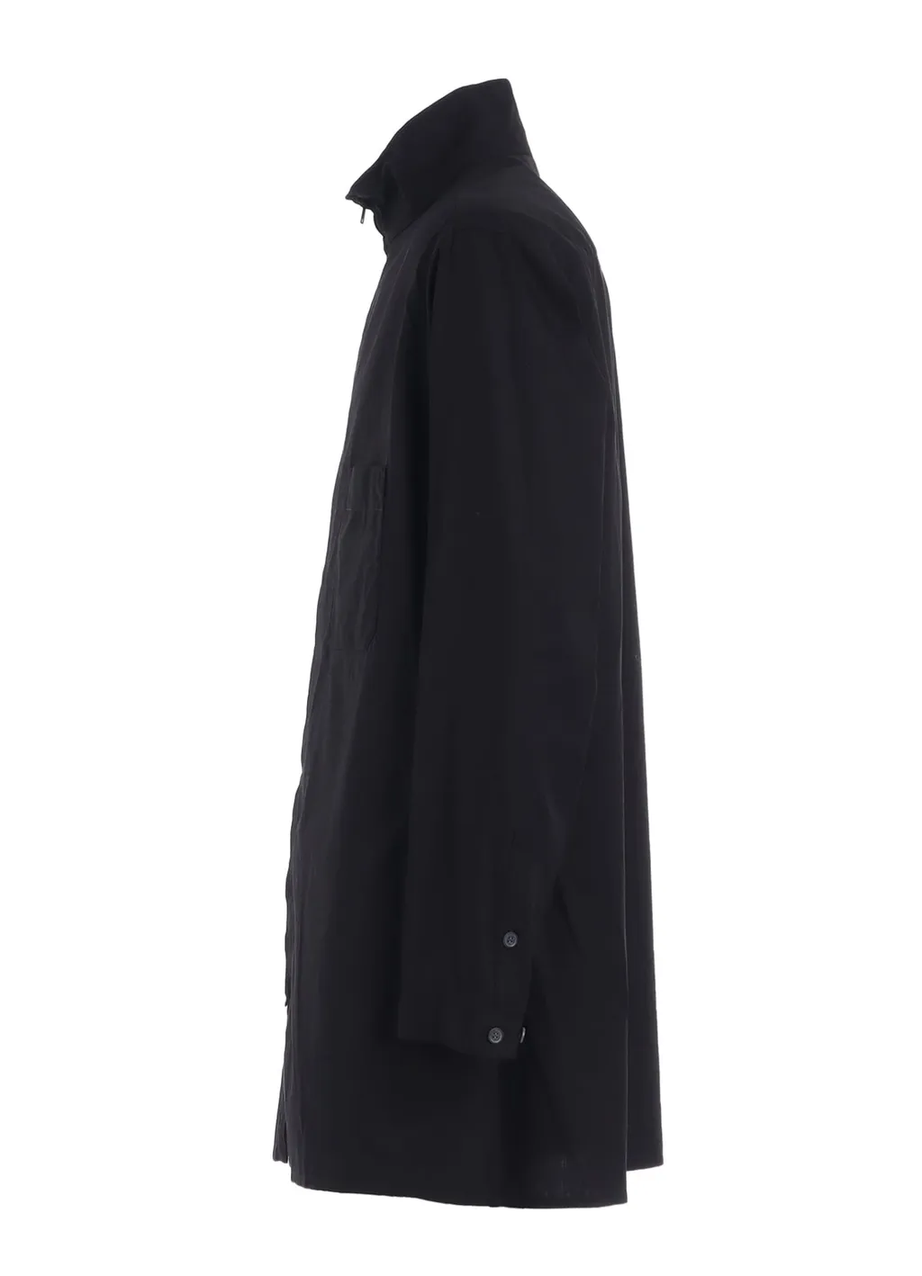 Cotton Broad Stand Collar Zipper Shirt