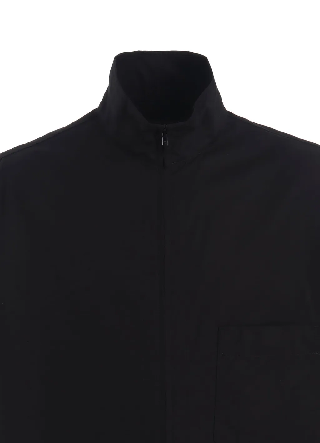 Cotton Broad Stand Collar Zipper Shirt