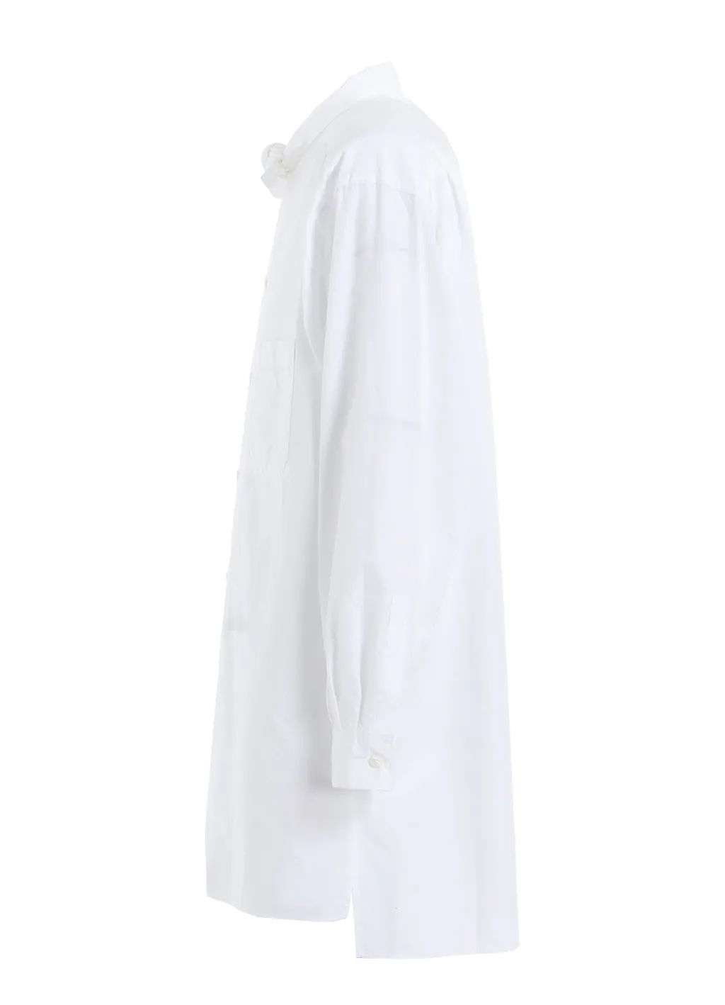 Cotton Broad Ribbon Collar Shirt