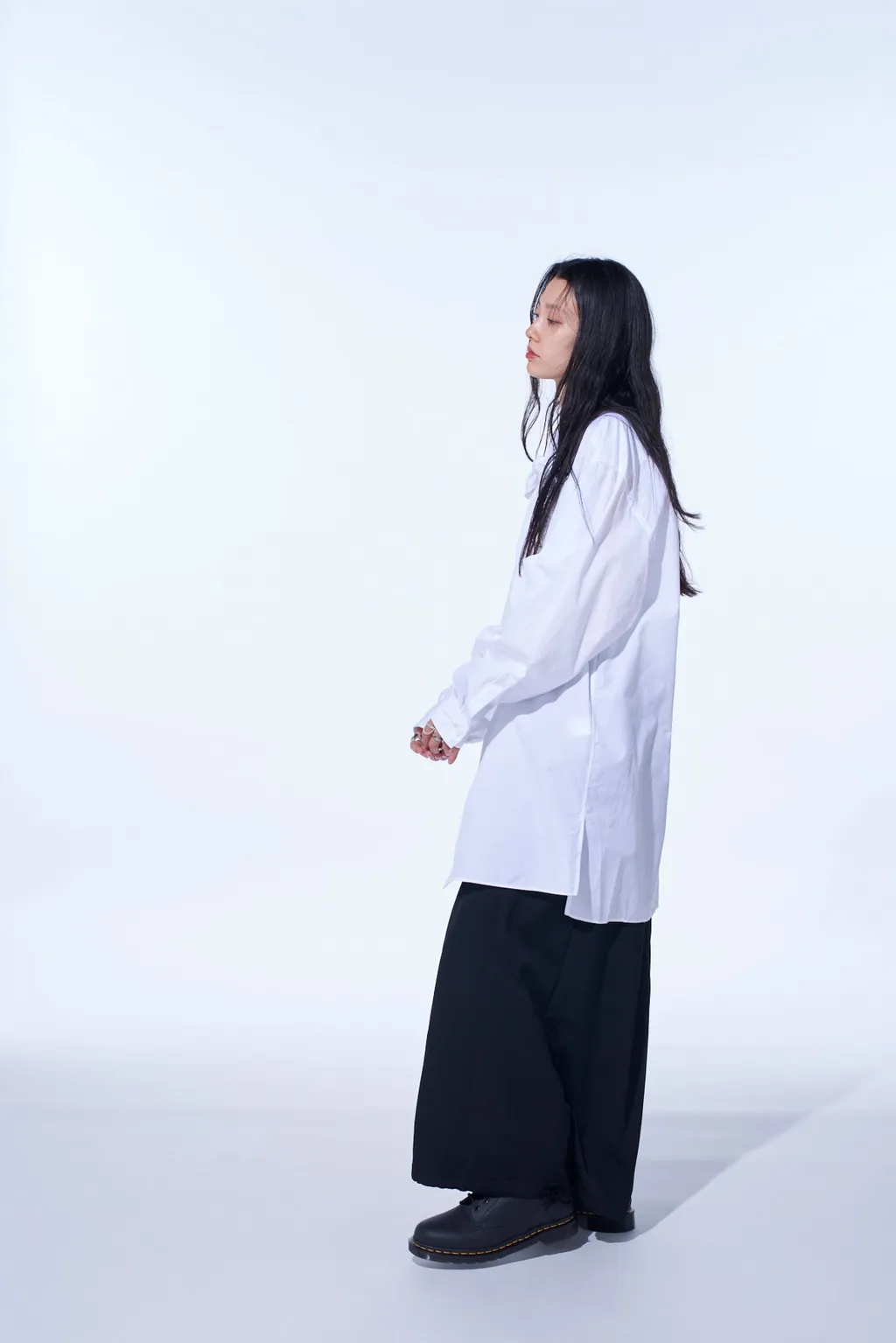 Cotton Broad Ribbon Collar Shirt