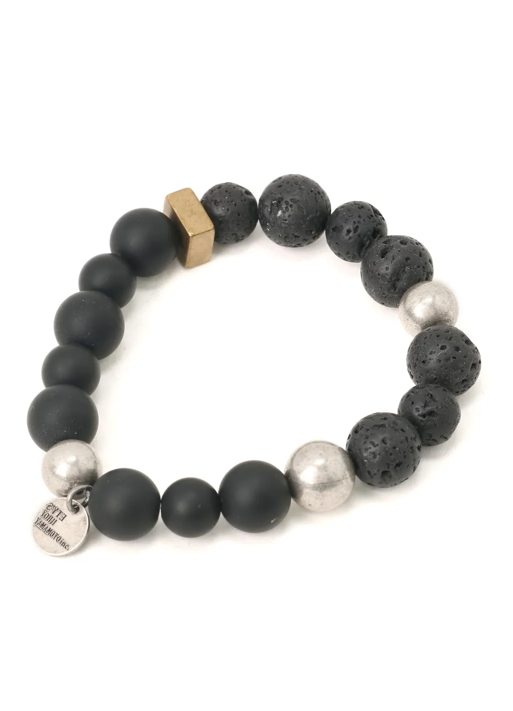 Onyx Bead+Lava Stone Bracelet