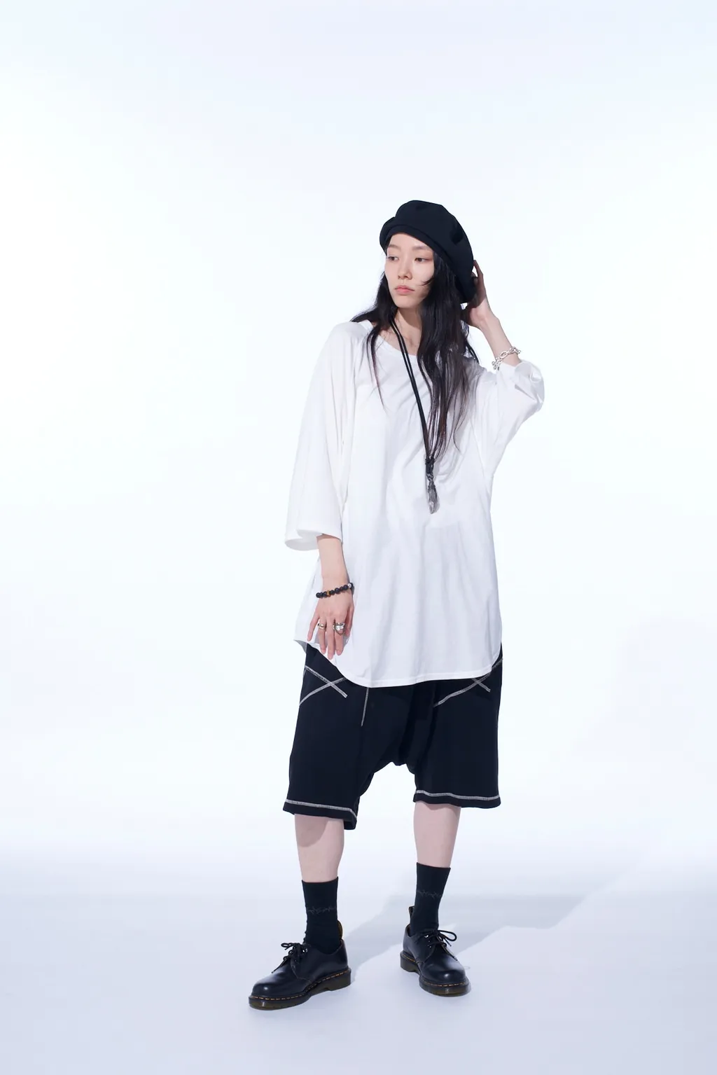 Soft Jersey Back Center Stitch Oversized Raglan Sleeve T-Shirt
