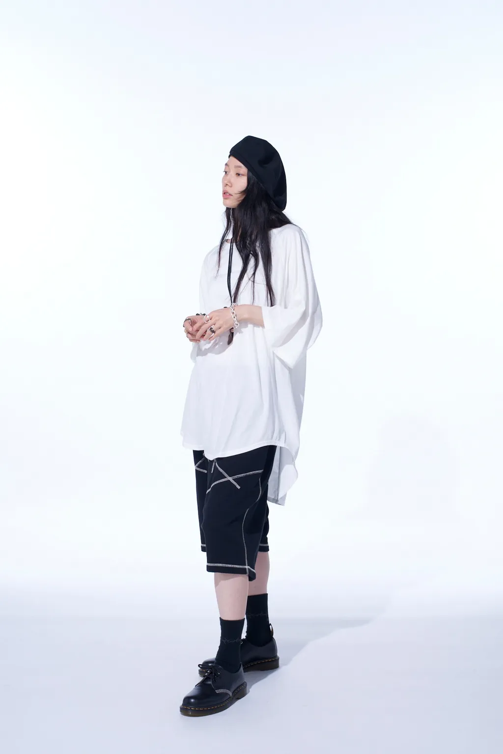 Soft Jersey Back Center Stitch Oversized Raglan Sleeve T-Shirt