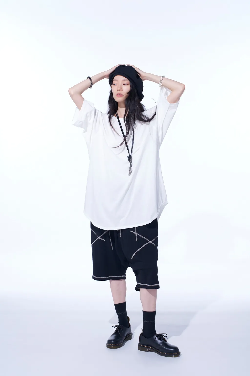 Soft Jersey Back Center Stitch Oversized Raglan Sleeve T-Shirt