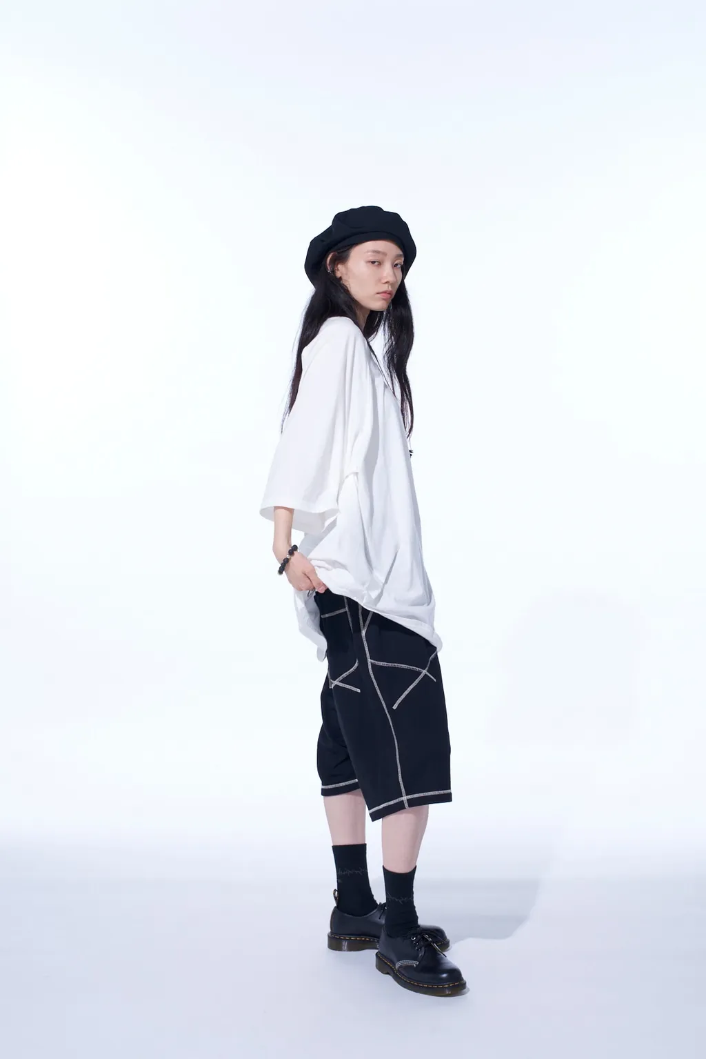 Soft Jersey Back Center Stitch Oversized Raglan Sleeve T-Shirt