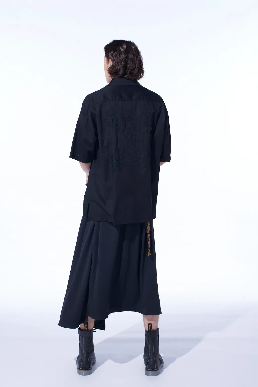 Pe/Smooth Jersey Waist-String Gathered Skirt With Tyrolean Tapes