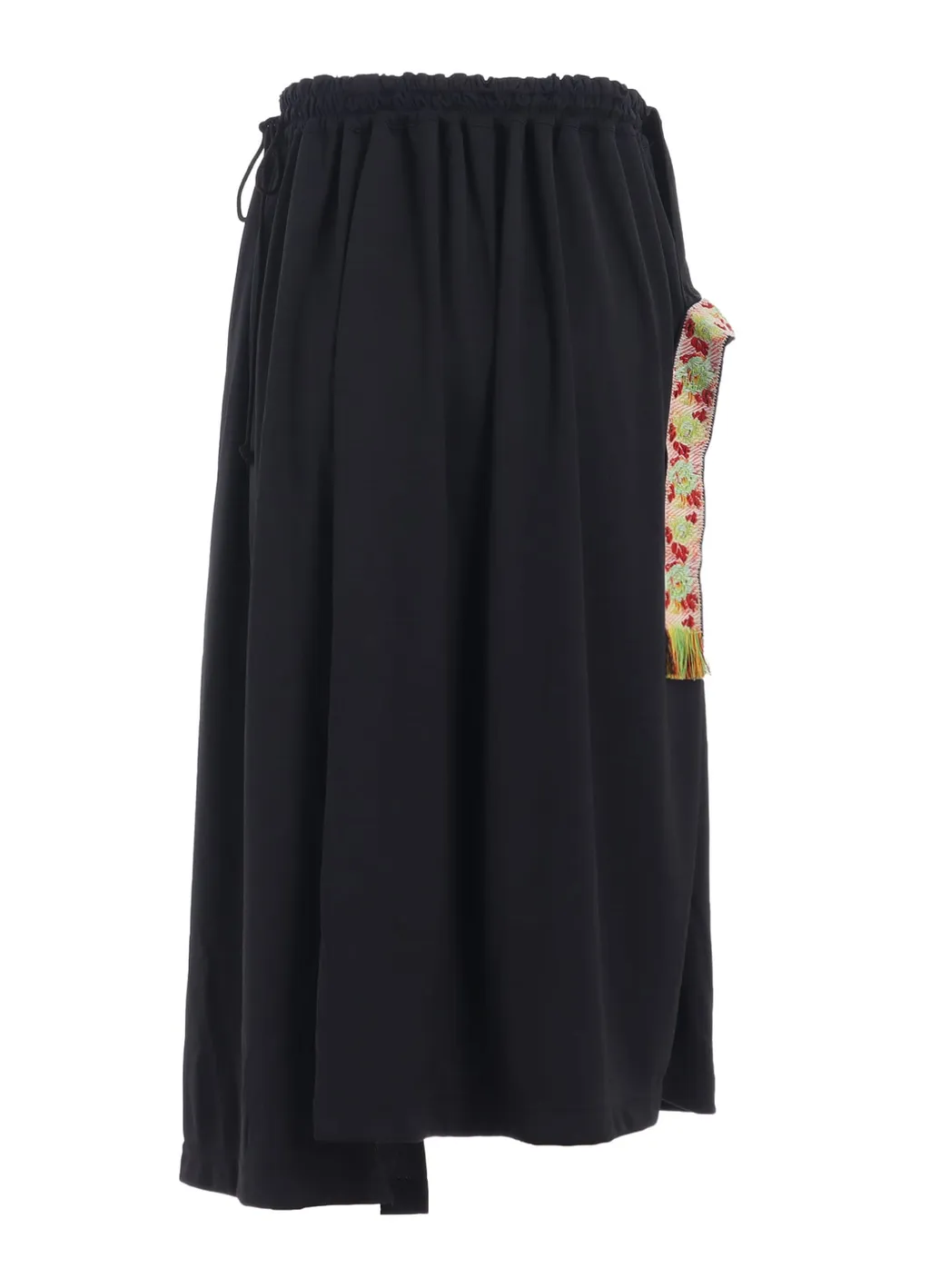 Pe/Smooth Jersey Waist-String Gathered Skirt With Tyrolean Tapes