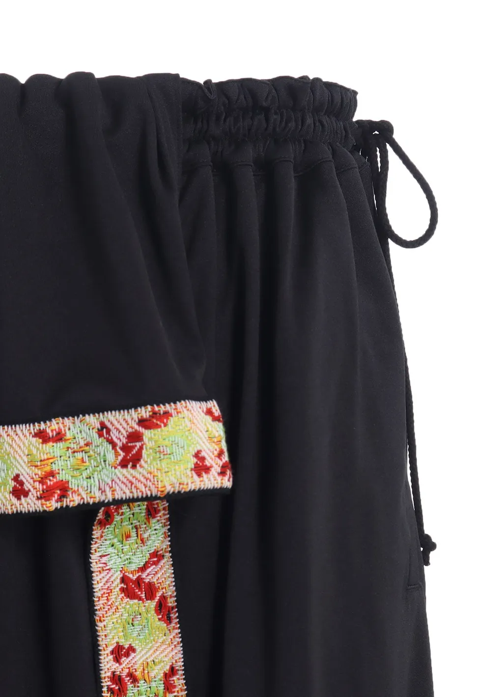 Pe/Smooth Jersey Waist-String Gathered Skirt With Tyrolean Tapes