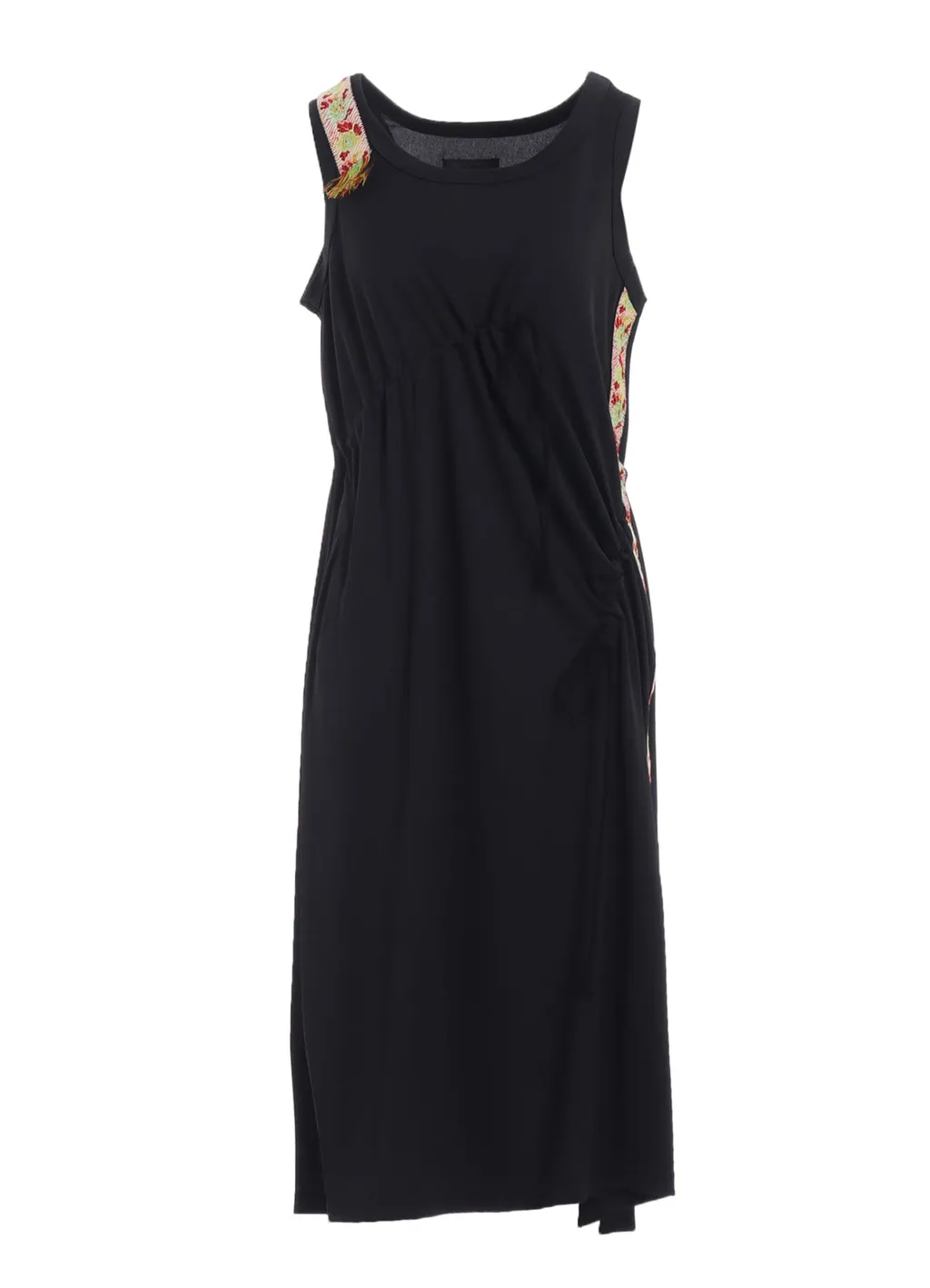 Pe/Smooth Jersey Strings Gathered Dress With Tyrolean Tapes