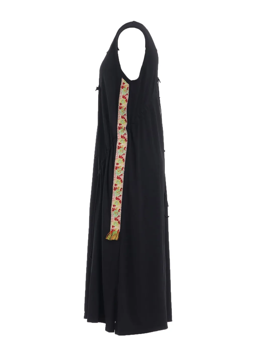 Pe/Smooth Jersey Strings Gathered Dress With Tyrolean Tapes