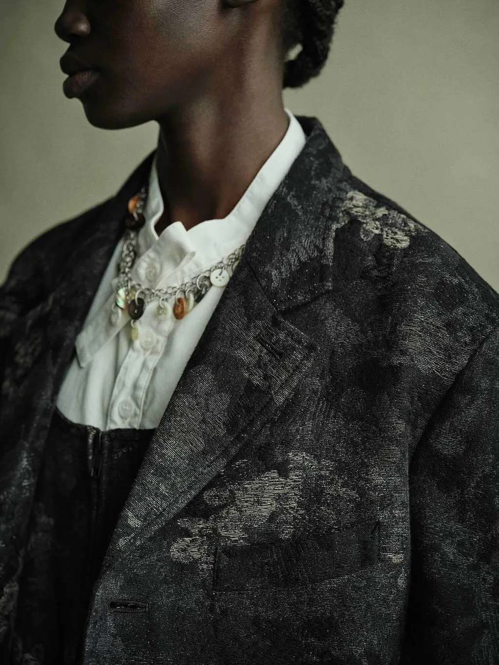 Brass Multi-Button 2Way Necklace
