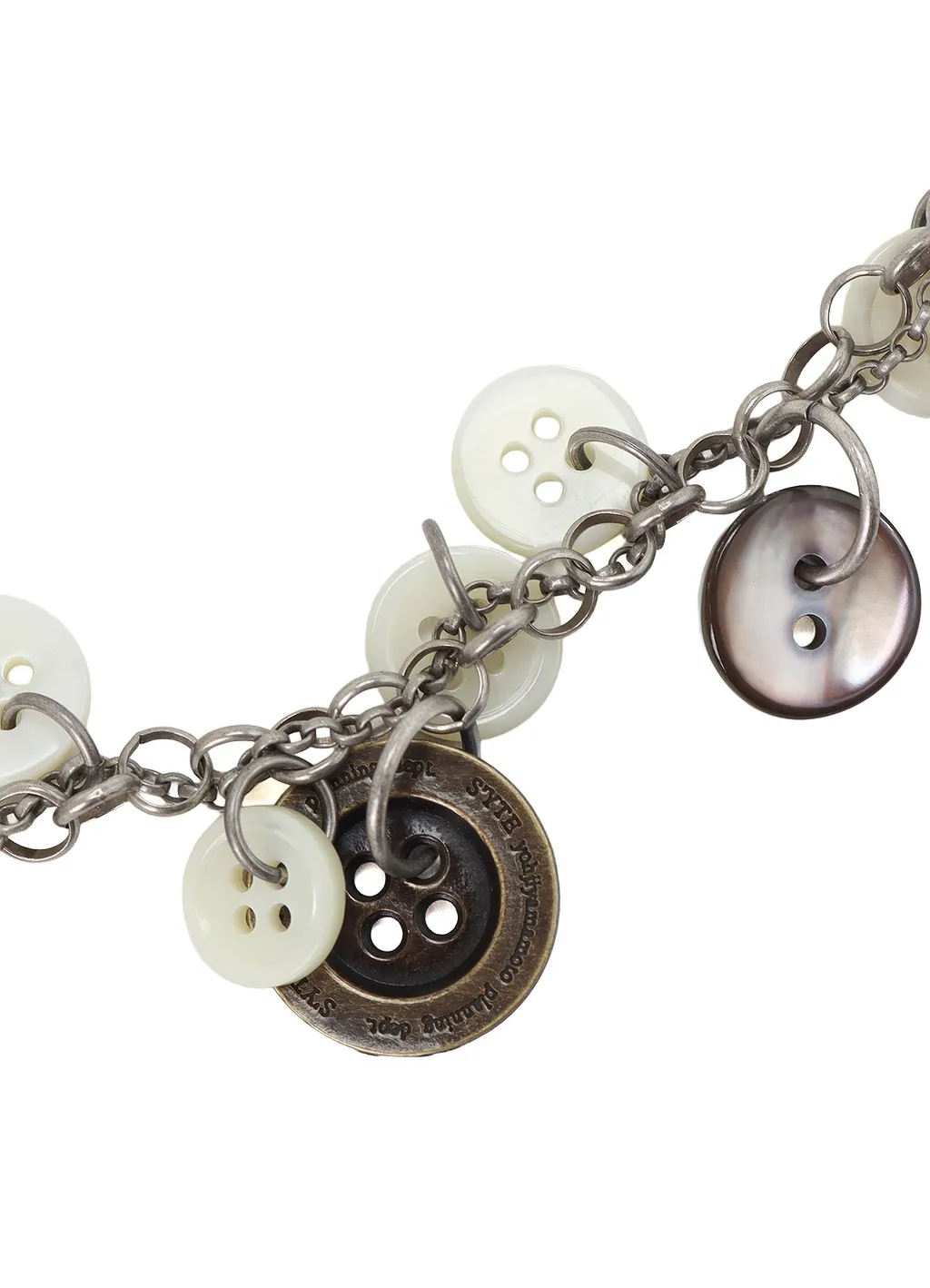 Brass Multi-Button 2Way Necklace