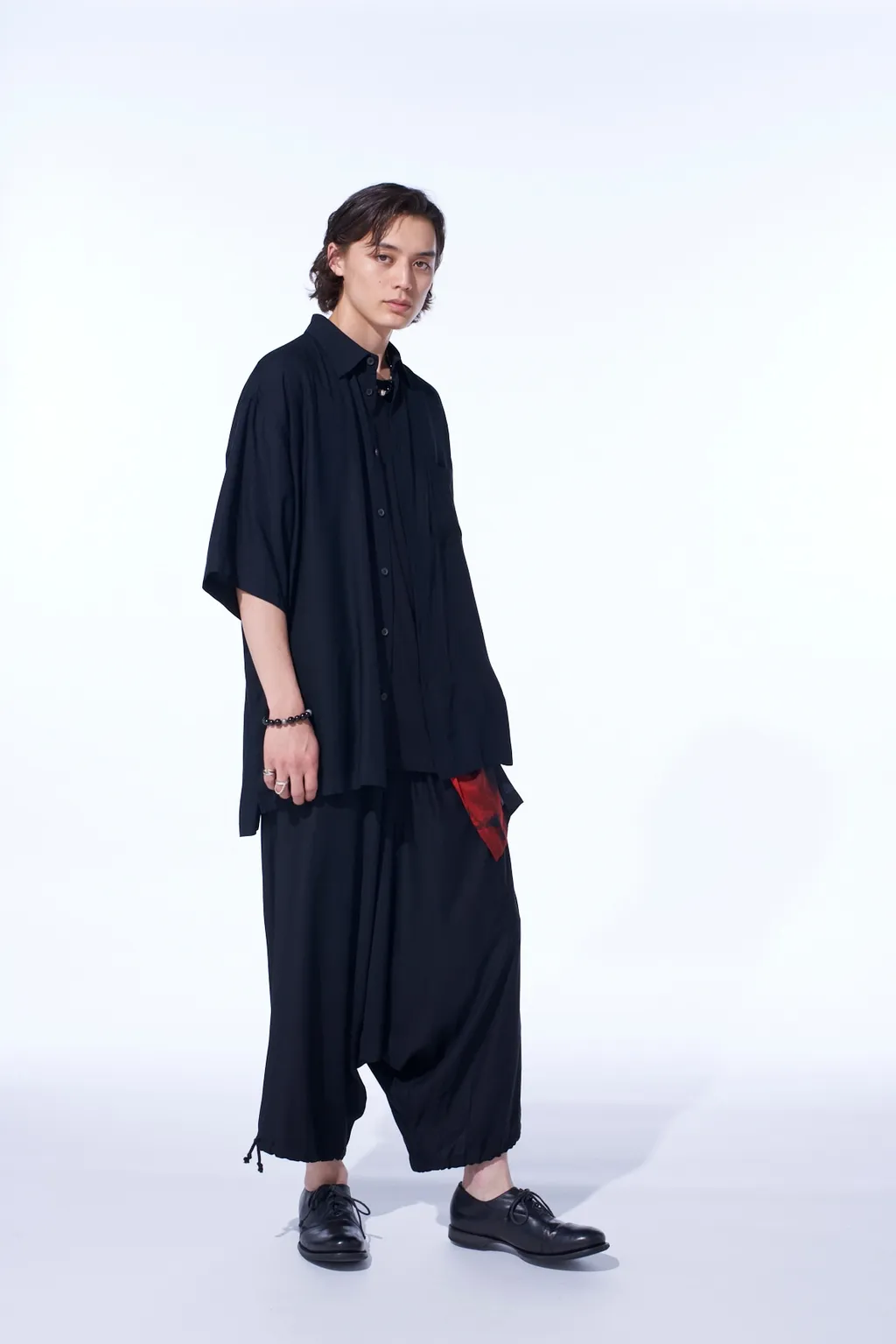 Rayon Twill Oversized Short-Sleeve Shirt
