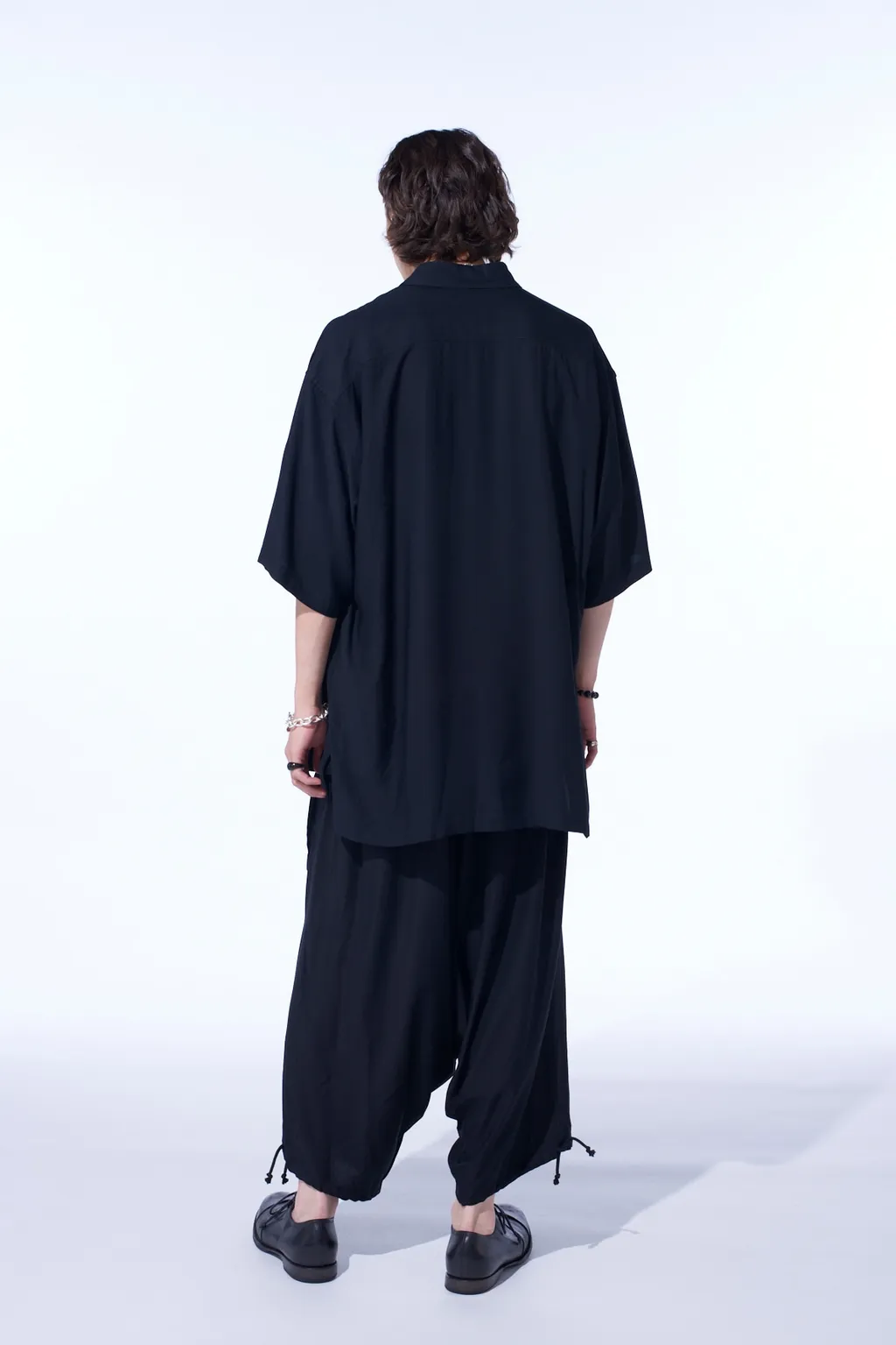 Rayon Twill Oversized Short-Sleeve Shirt