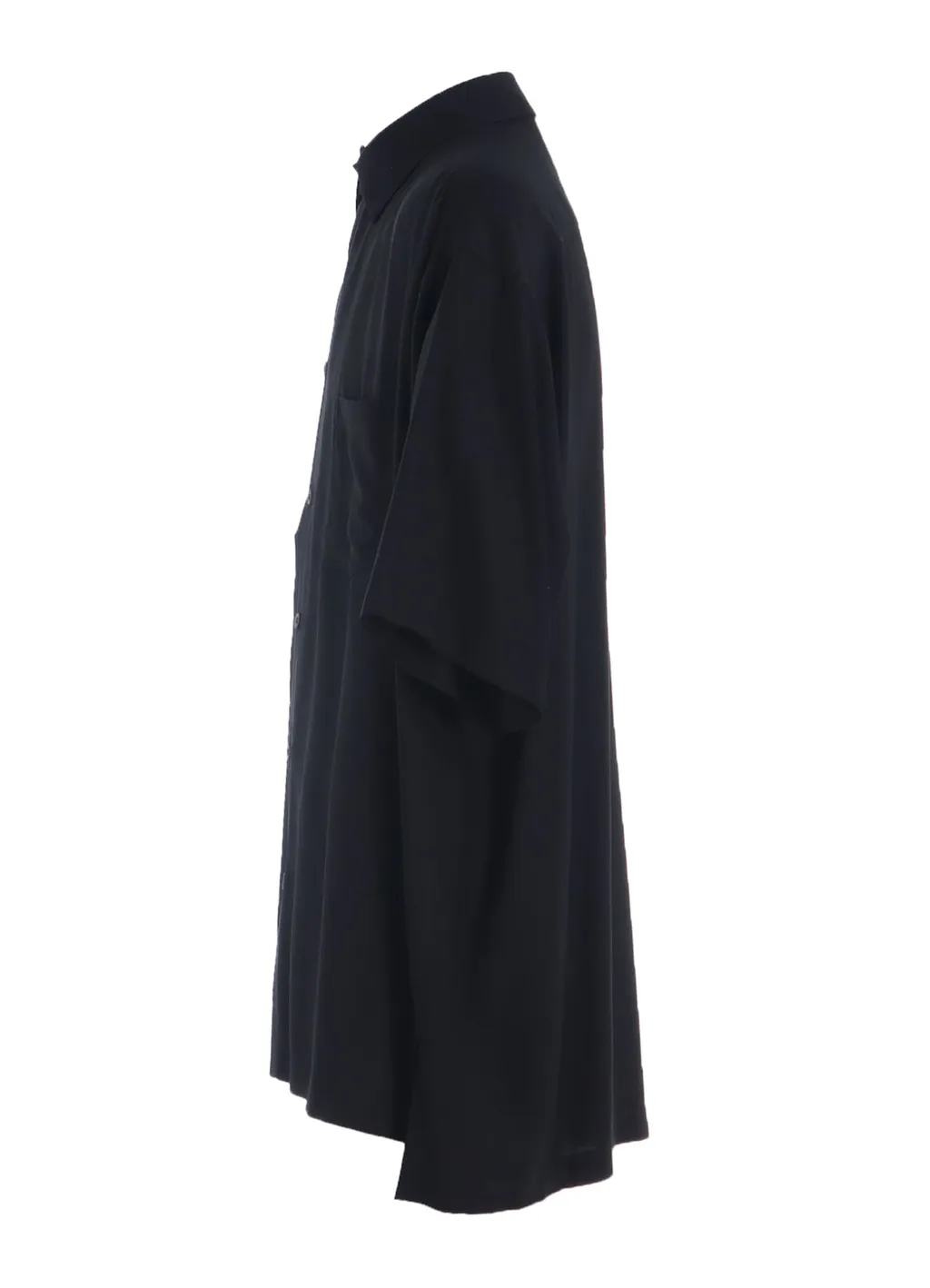Rayon Twill Oversized Short-Sleeve Shirt