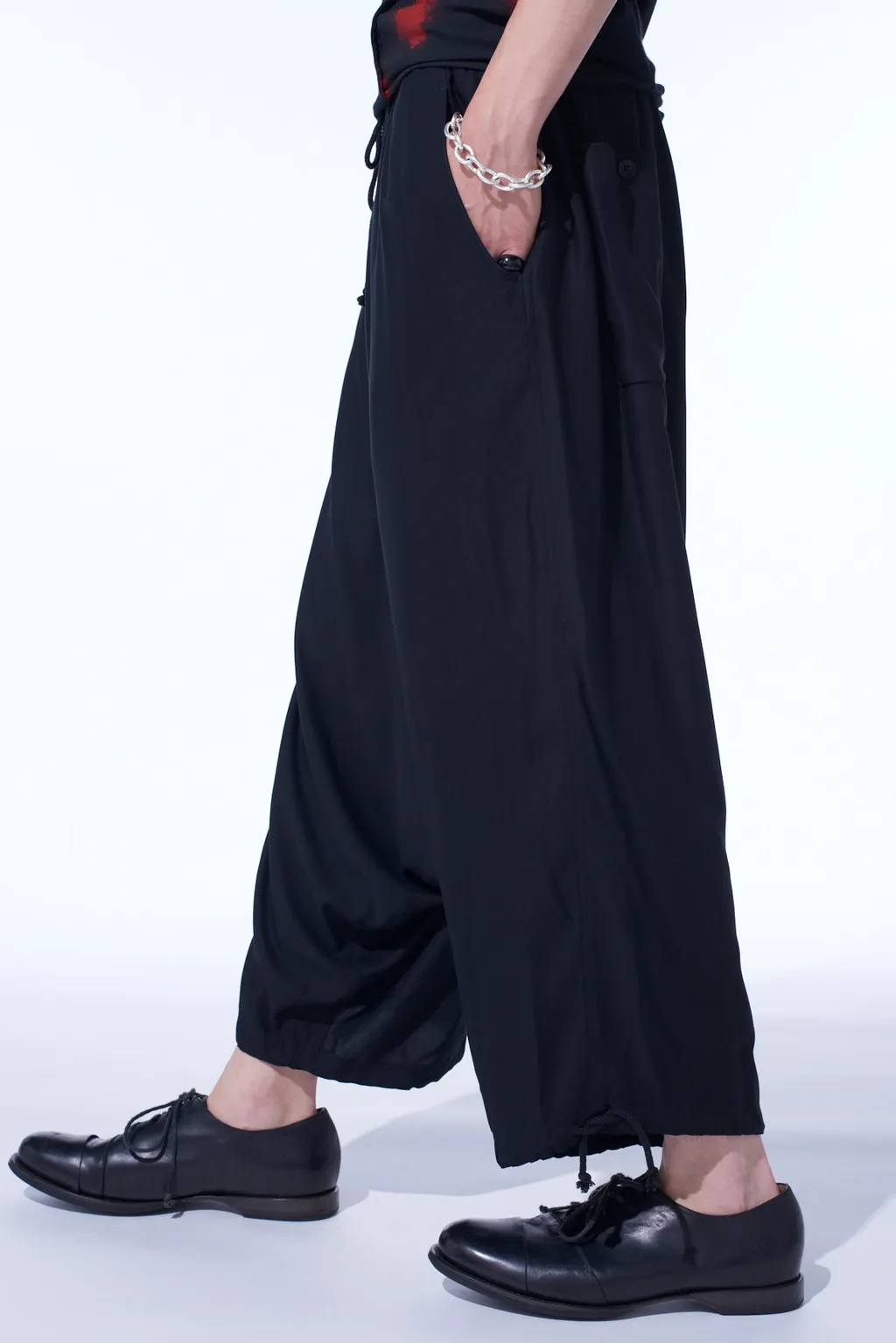 Rayon Twill Balloon Sarouel Pants