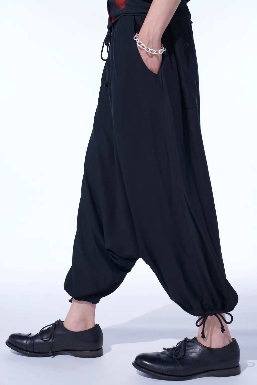 Rayon Twill Balloon Sarouel Pants