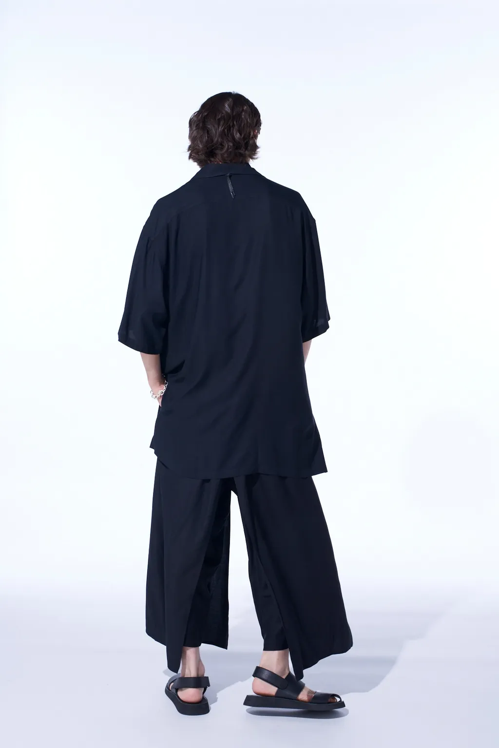 Rayon Twill Oversized Stand Collar Shirt