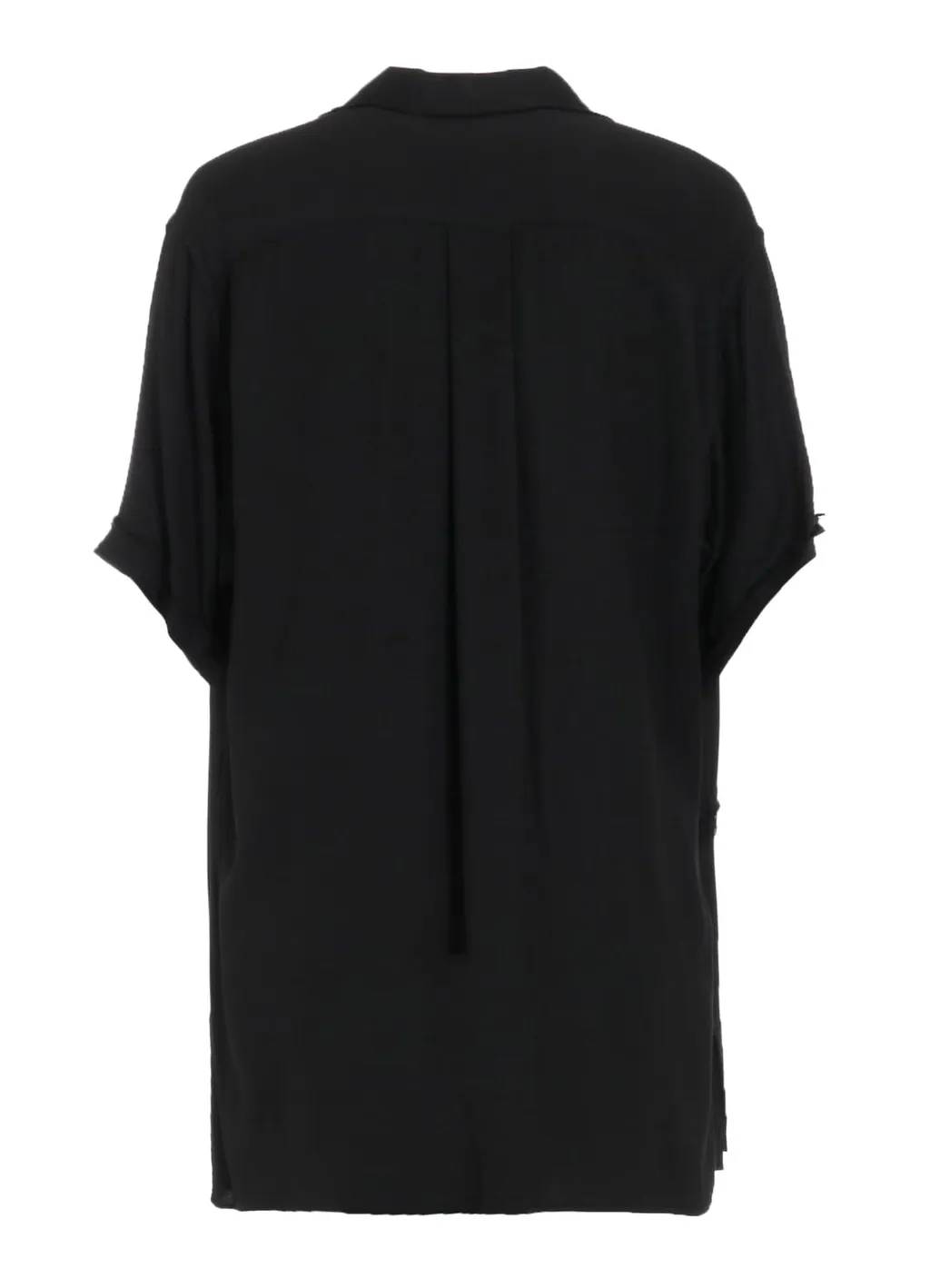 Viscose Twill Cut-Off Open-Collar Shirt