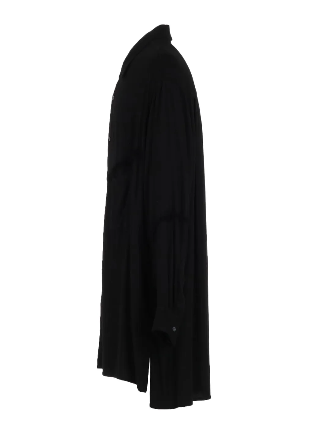 Viscose Twill Cut-Off Oversized Regular Collar Shirt