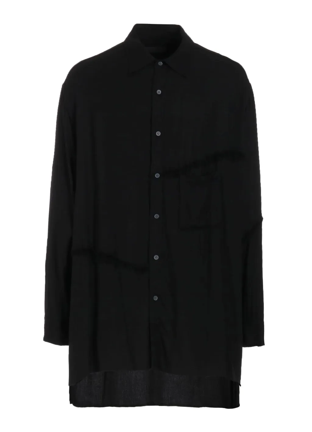Viscose Twill Cut-Off Oversized Regular Collar Shirt