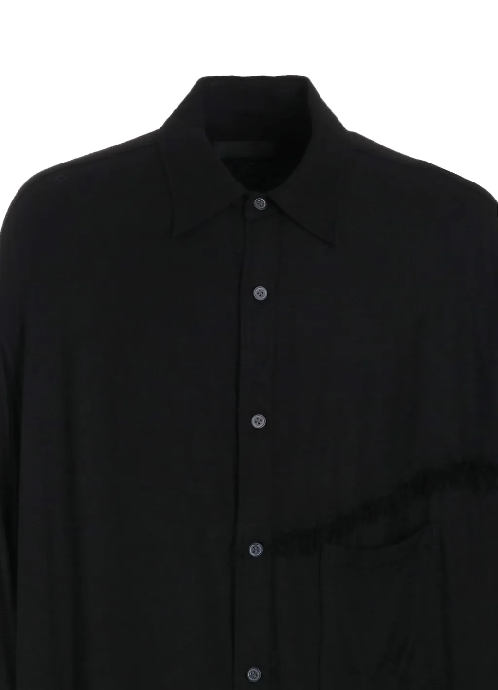 Viscose Twill Cut-Off Oversized Regular Collar Shirt
