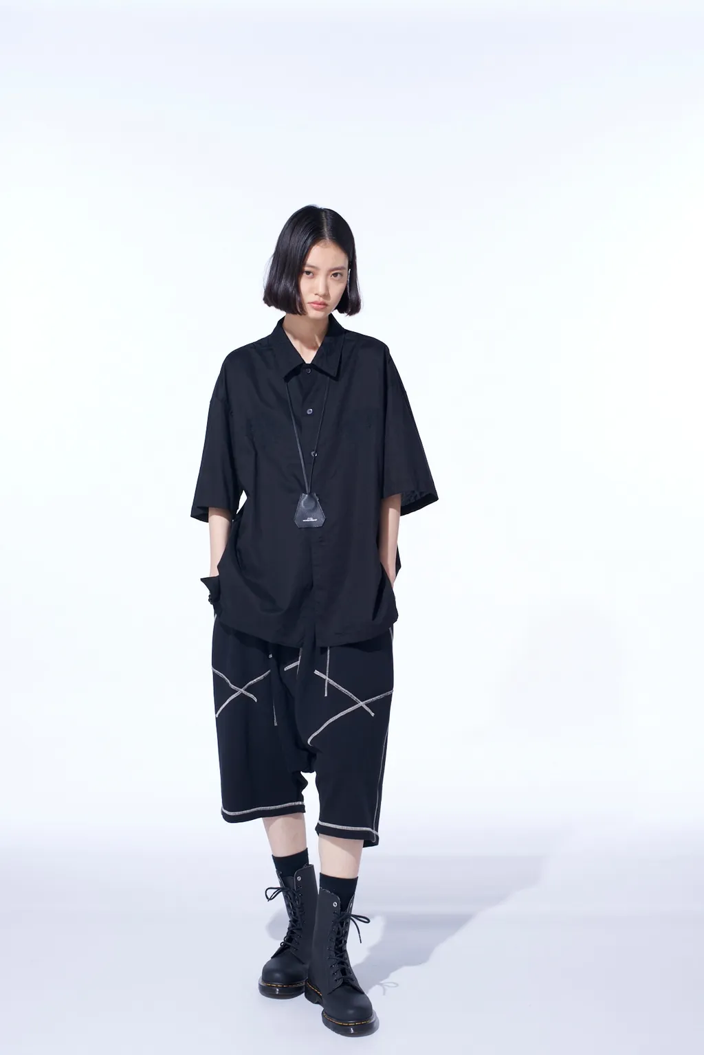 Baroque Embroidery Open-Collar Shirt