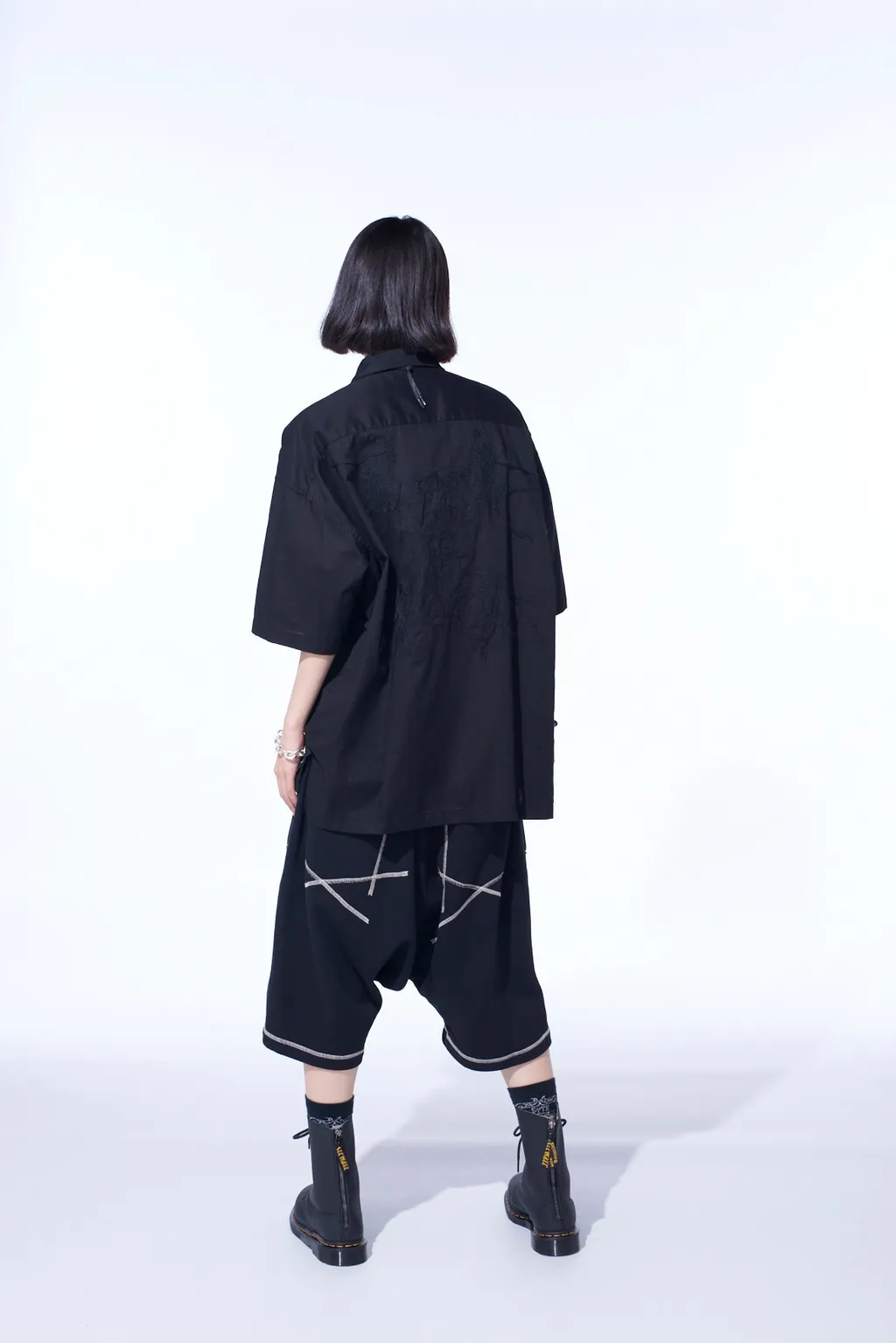 Baroque Embroidery Open-Collar Shirt