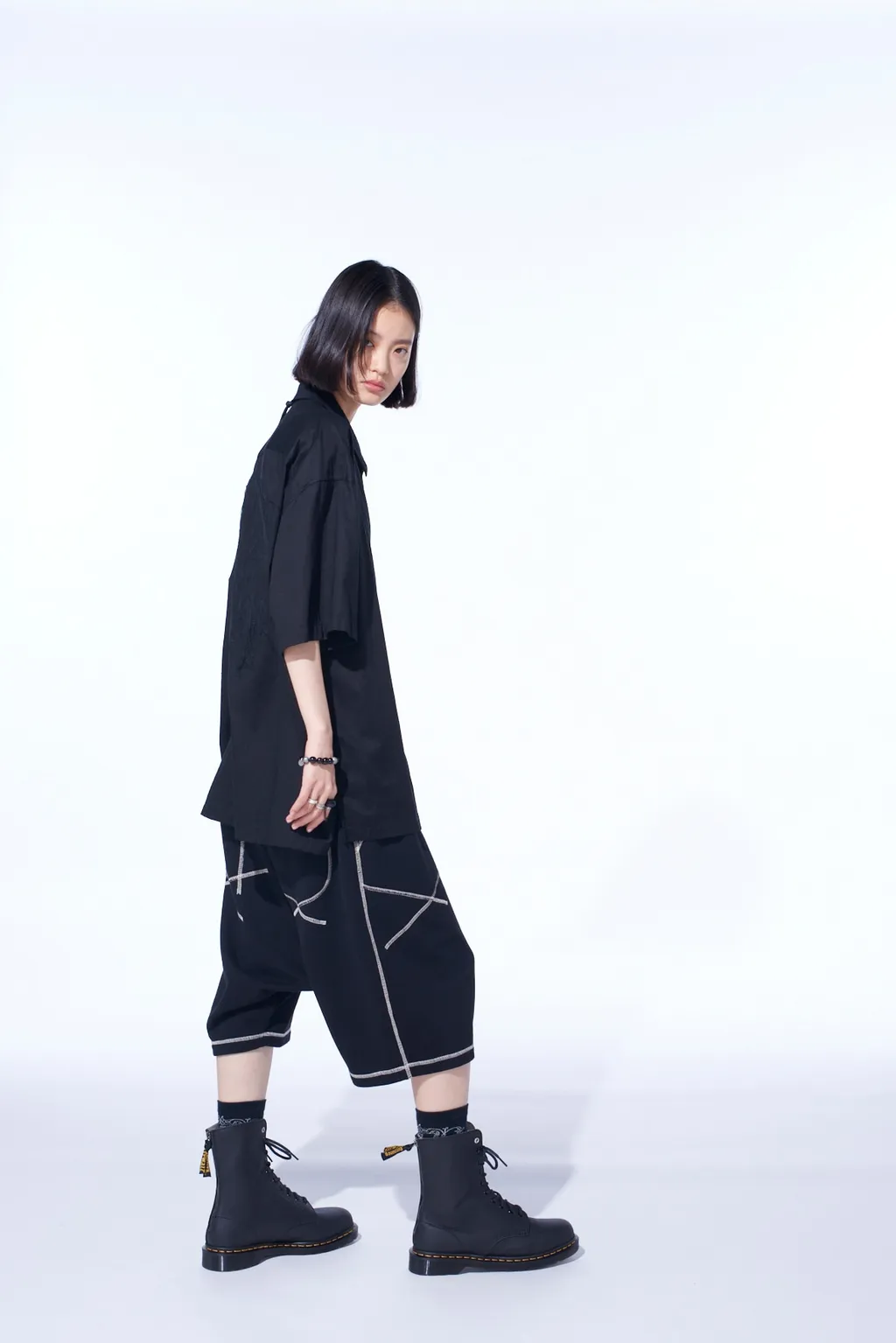 Baroque Embroidery Open-Collar Shirt