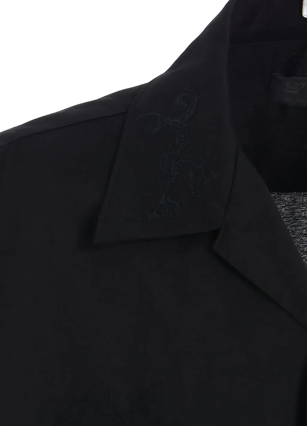 Baroque Embroidery Open-Collar Shirt