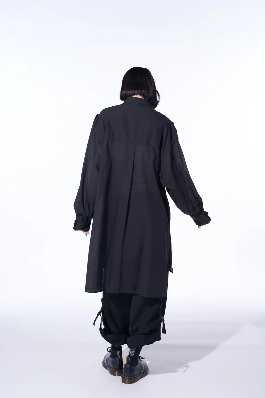 Cotton Silk Loan Oversized Double Collar Military Shirt
