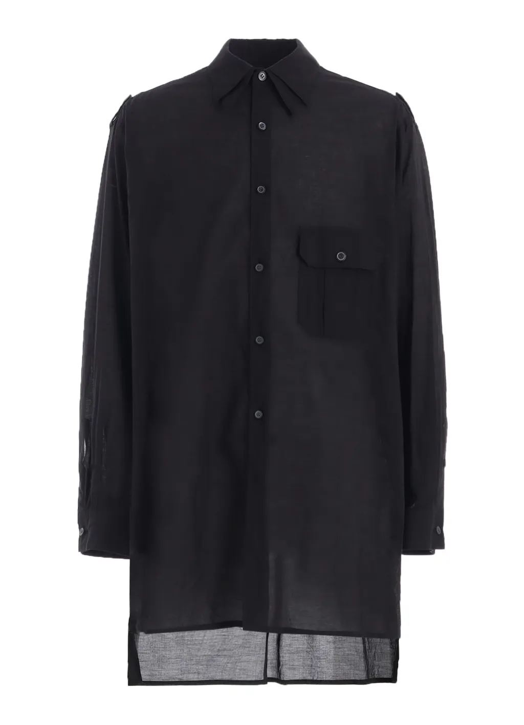 Cotton Silk Loan Oversized Double Collar Military Shirt