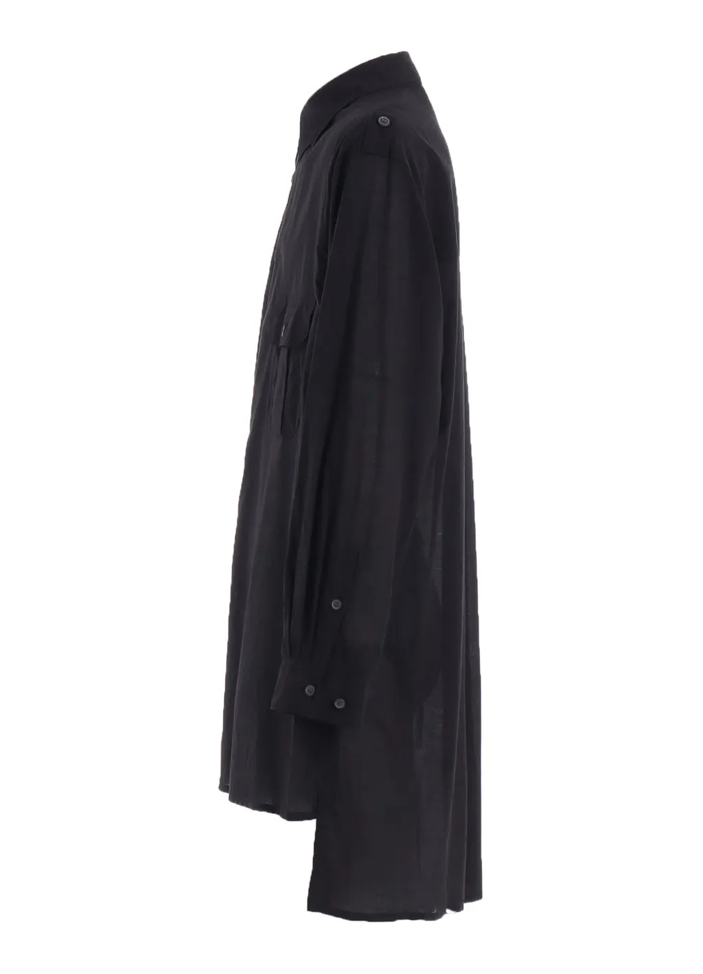 Cotton Silk Loan Oversized Double Collar Military Shirt