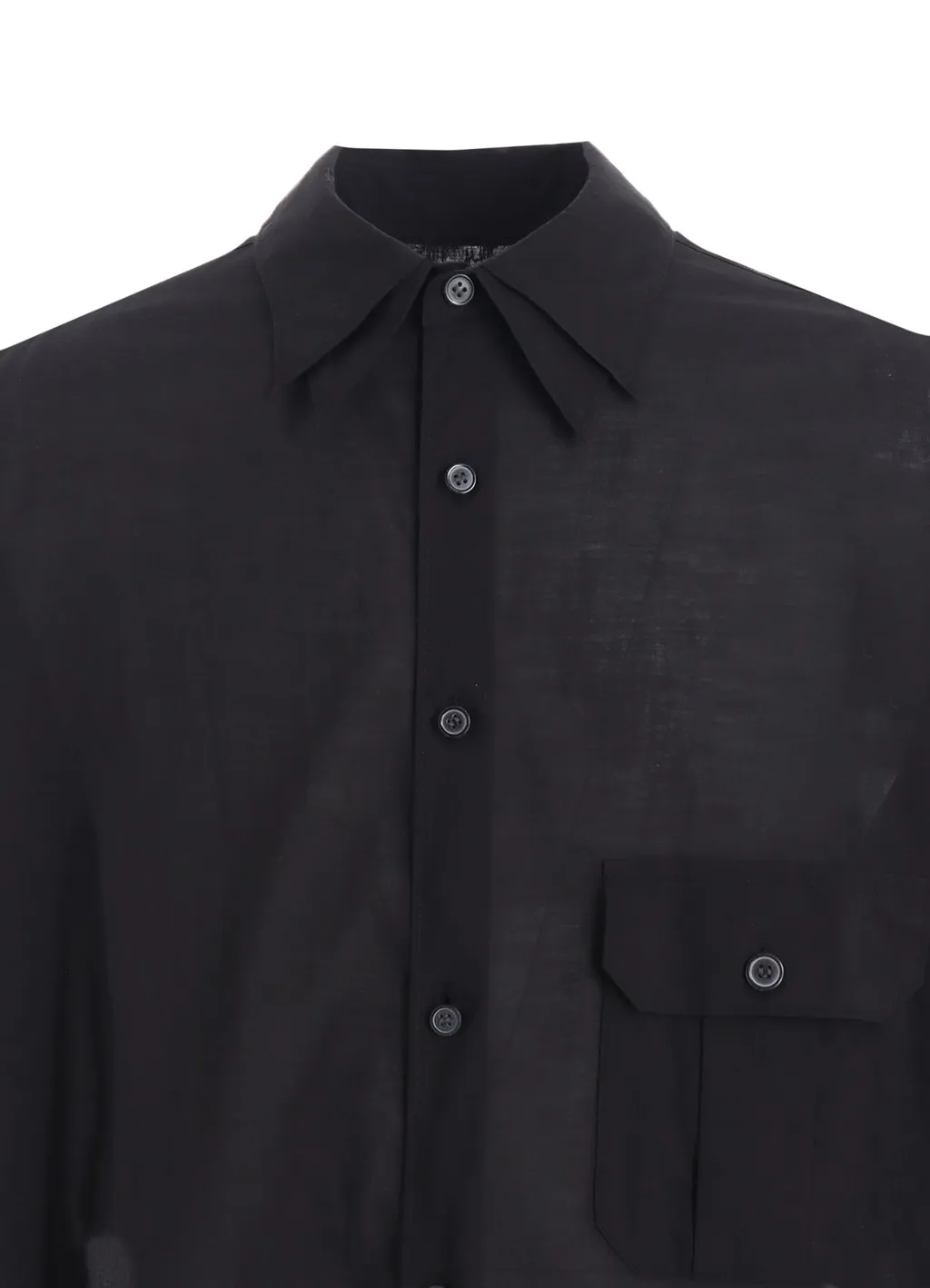 Cotton Silk Loan Oversized Double Collar Military Shirt