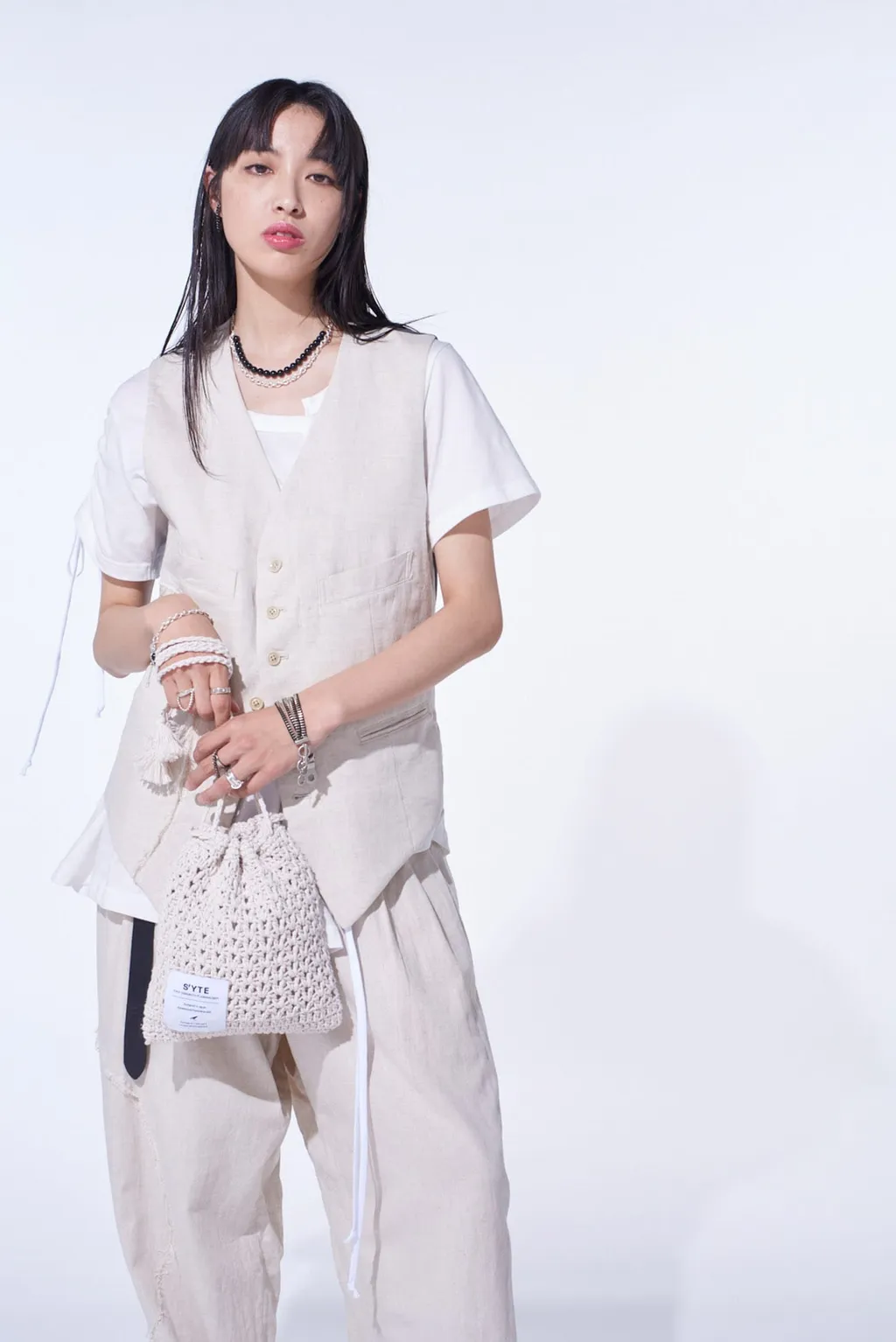 Knitted Drawstring Mini Bag