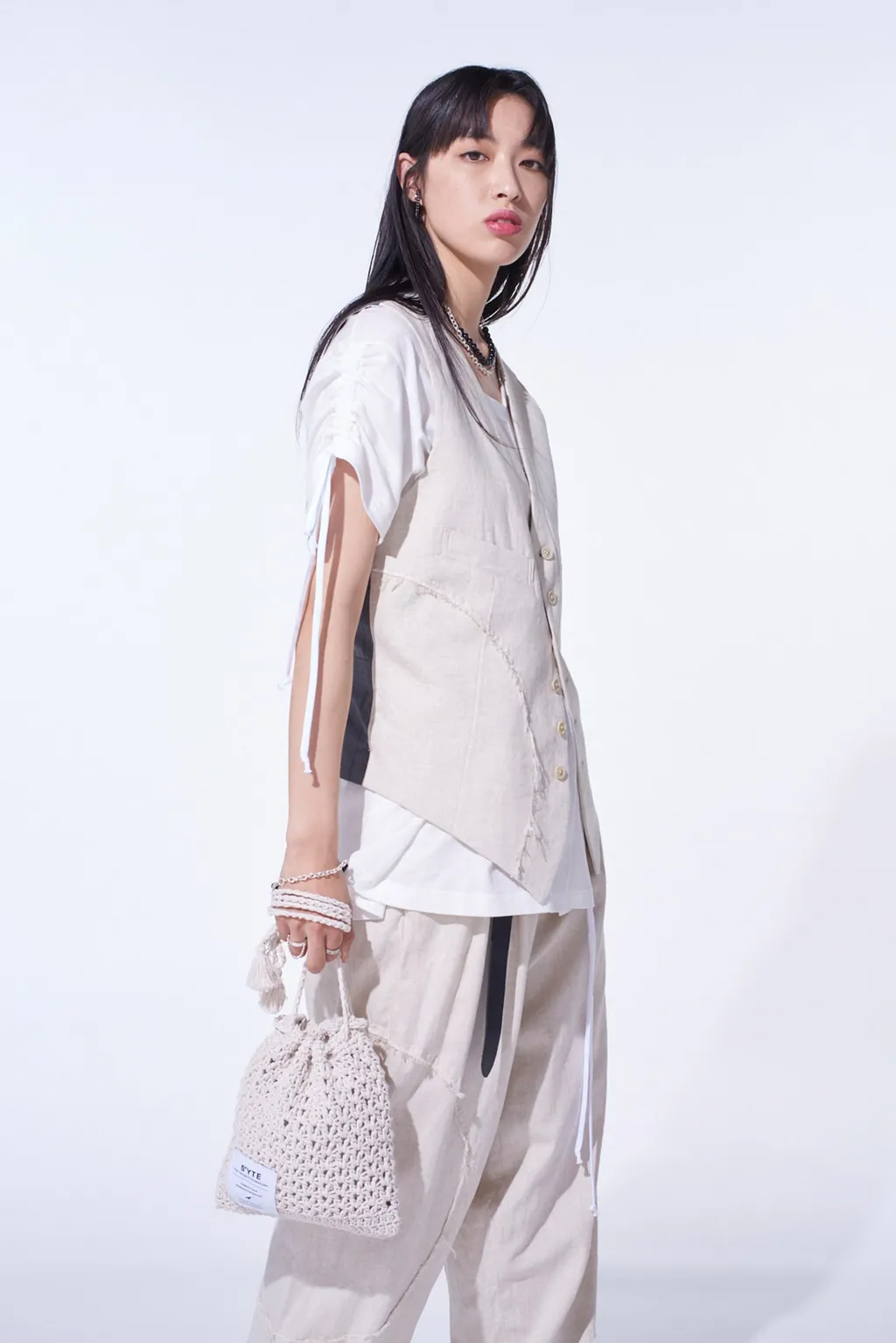 Knitted Drawstring Mini Bag