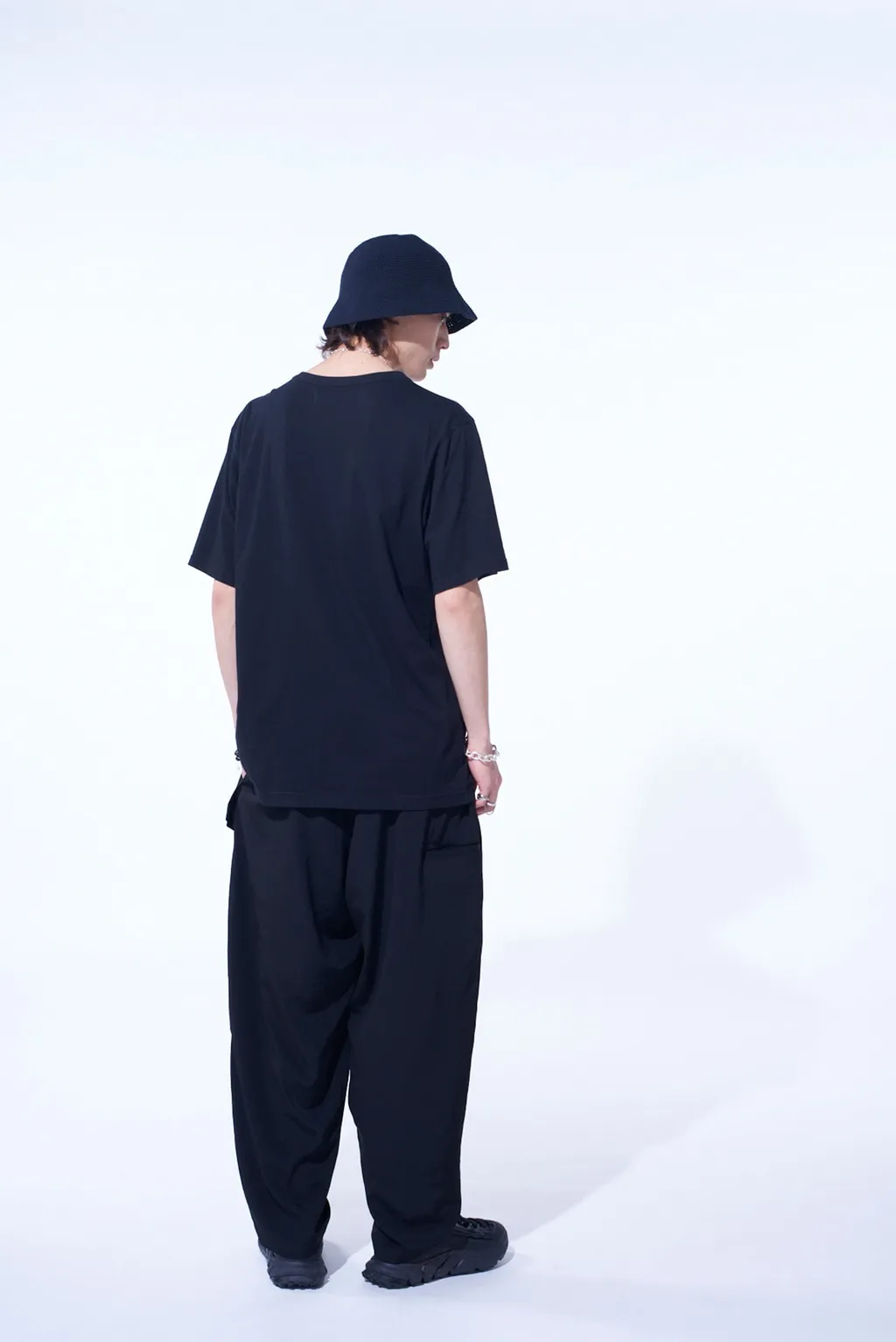 Soft Jersey+Crepe De Chine Asymmetrical T-Shirt